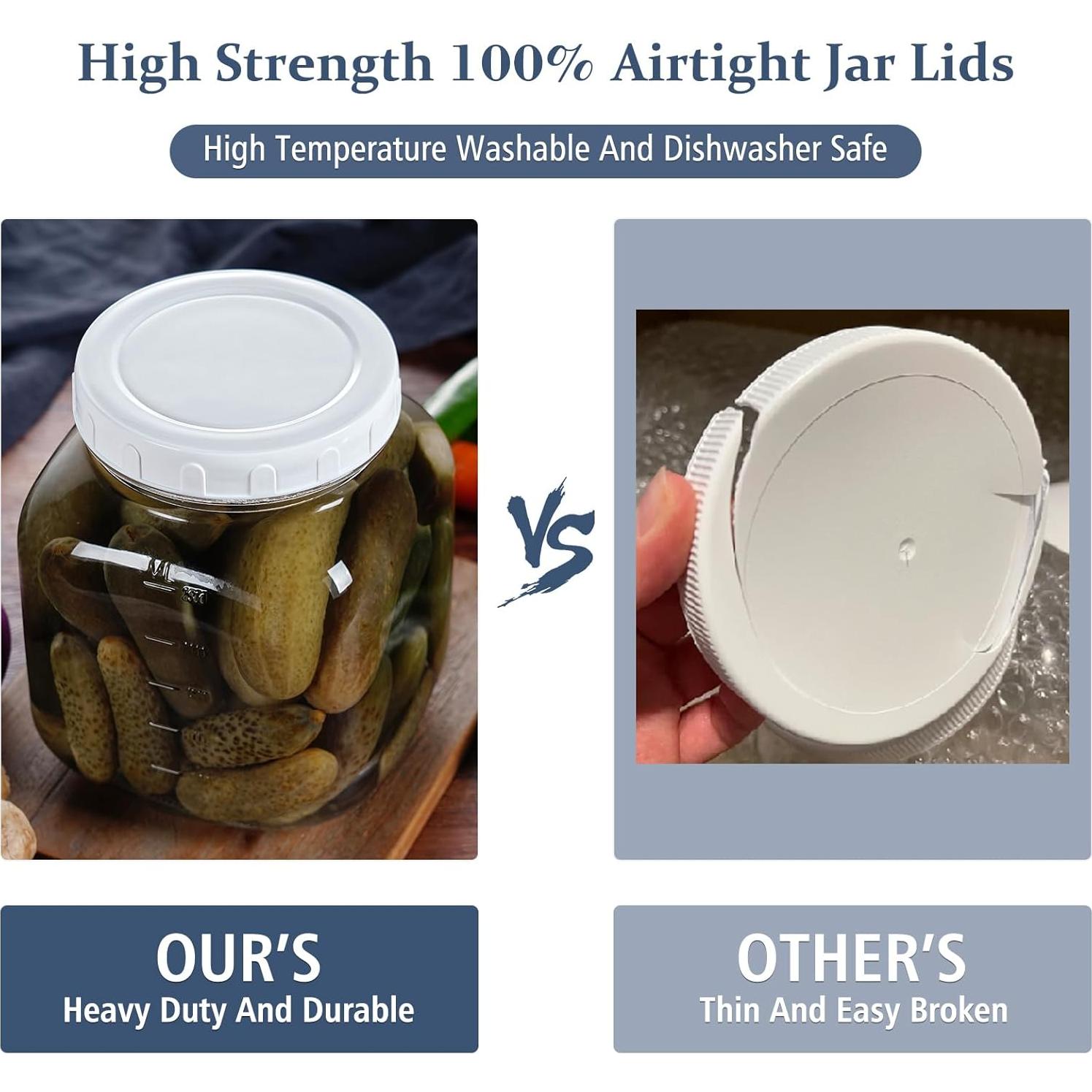 Paquete de 2 Tarros de Vidrio Mason 3,02 L con Tapa