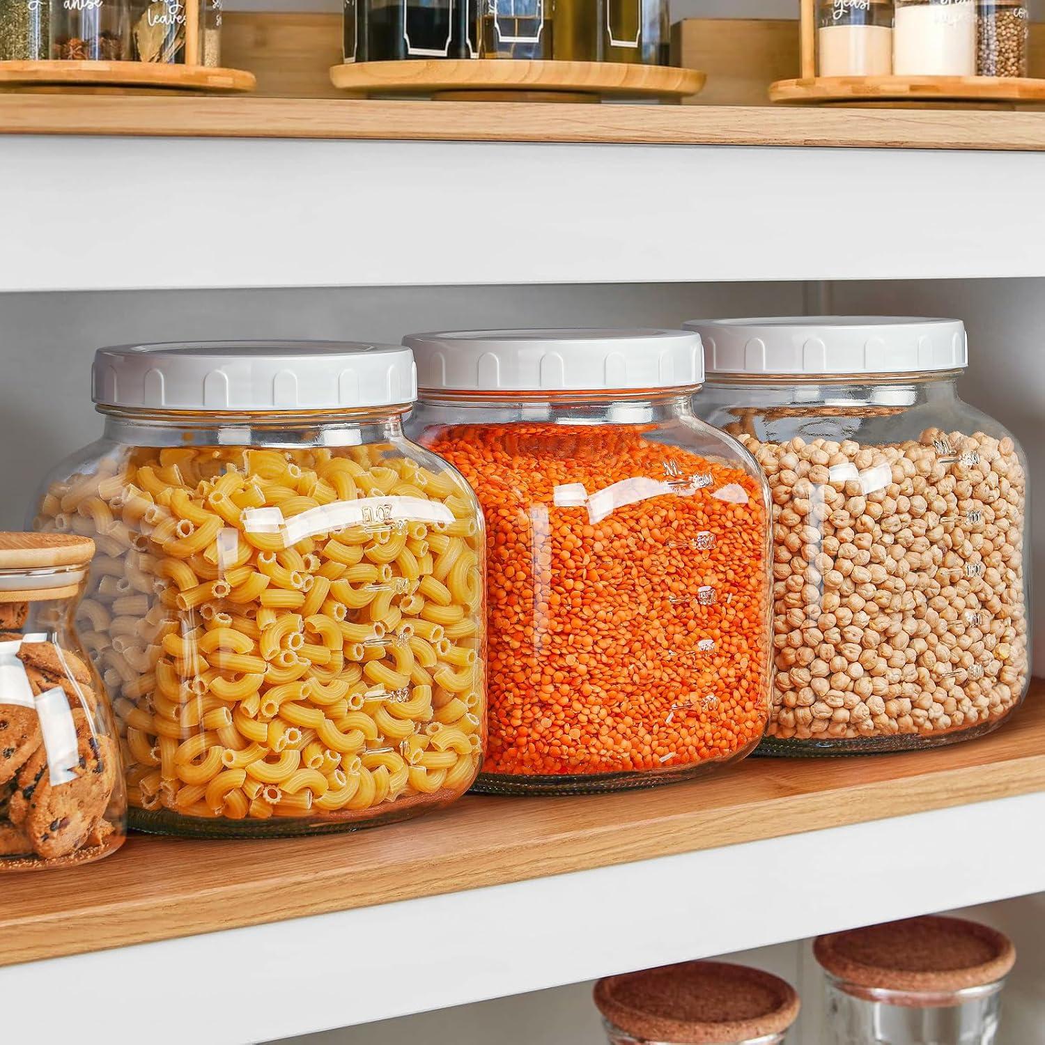 Paquete de 2 Tarros de Vidrio Mason 3,02 L con Tapa