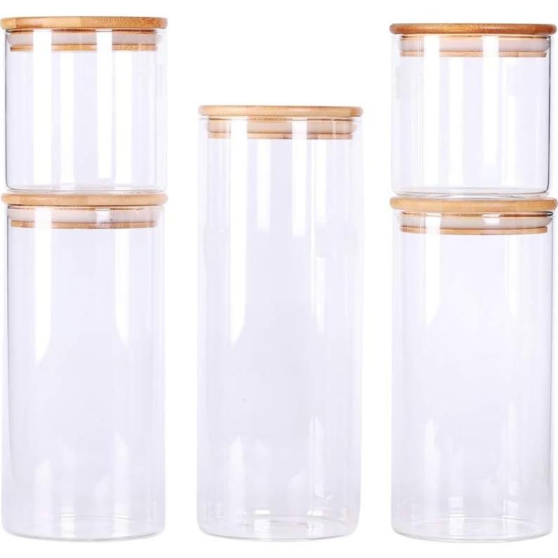 Juego de 5 tarros de vidrio herméticos Leaves and Trees