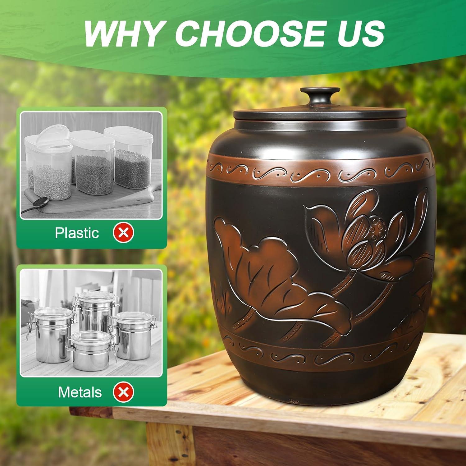 Dispensador de Arroz Cerámica 15 Kg QXYXSM - Organizador Cocina