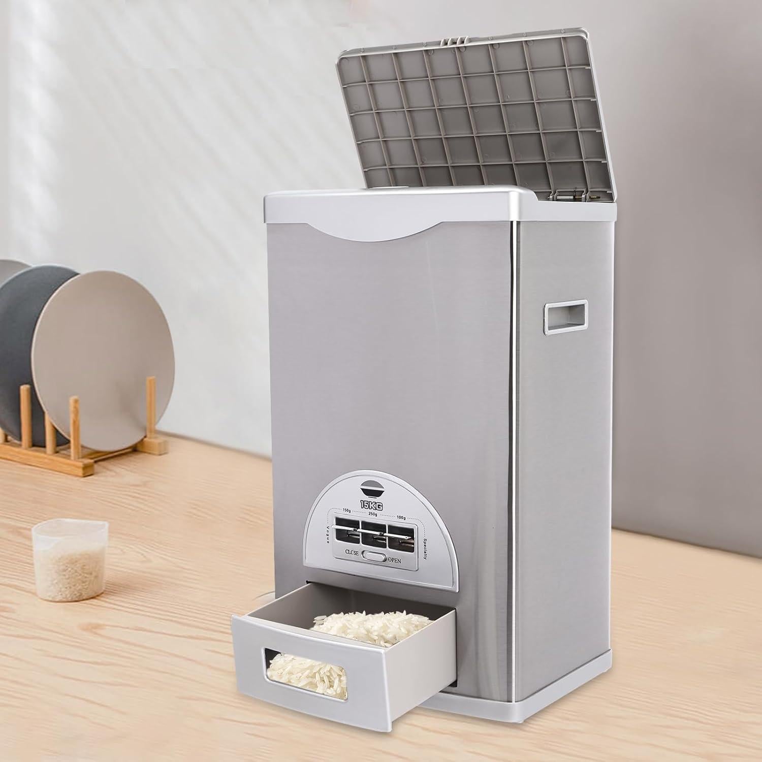 Dispensador de Arroz FALUSHAN 15 kg Acero Inoxidable