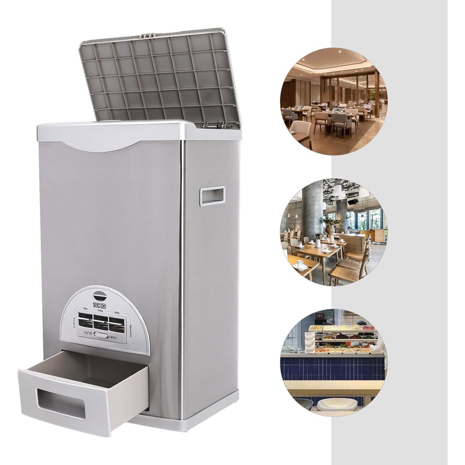 Dispensador de Arroz FALUSHAN 15 kg Acero Inoxidable