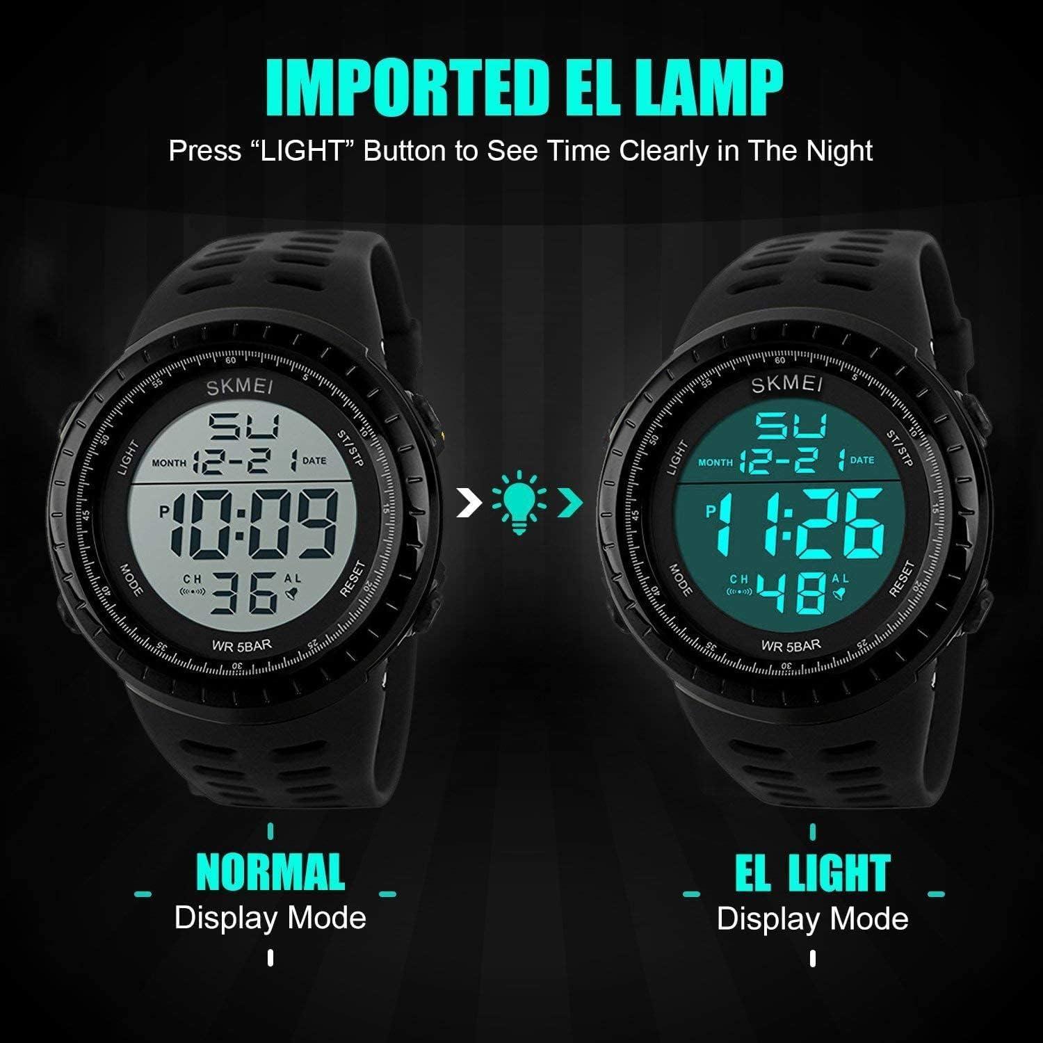 Reloj Digital LYMFHCH Hombre Militar LED Impermeable 50M