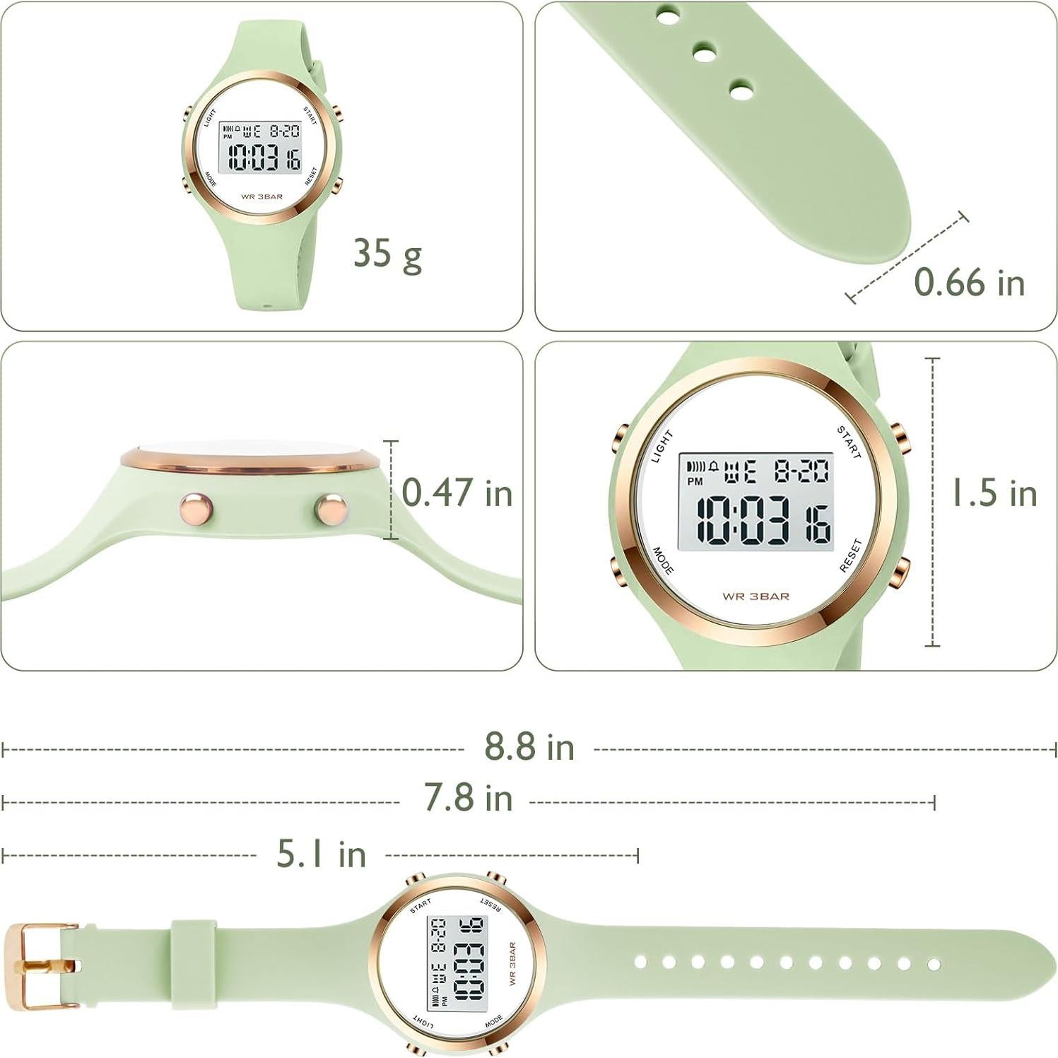 Reloj Deportivo XCZAP Digital Mujer Resistente al Agua 30M