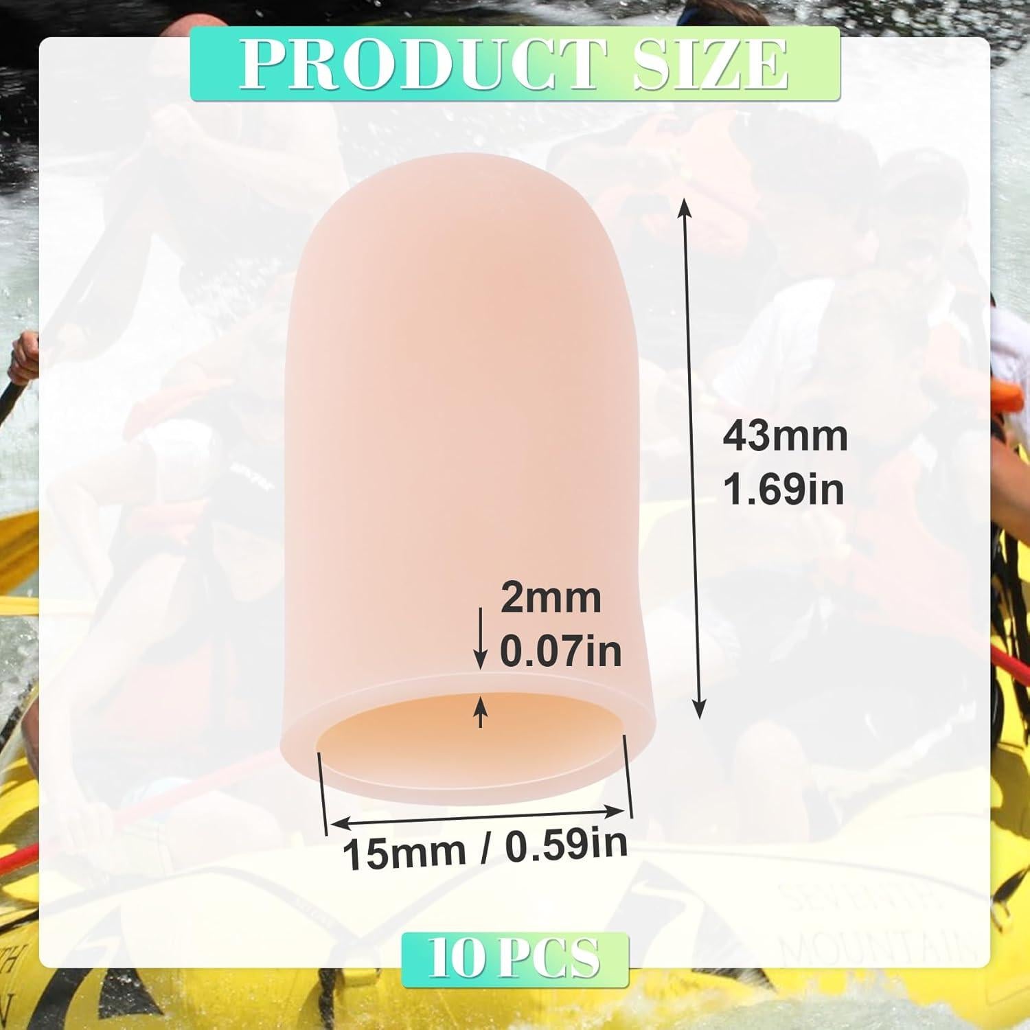 PAGOW 10 Fundas de Dedo de Gel Reutilizables Beige