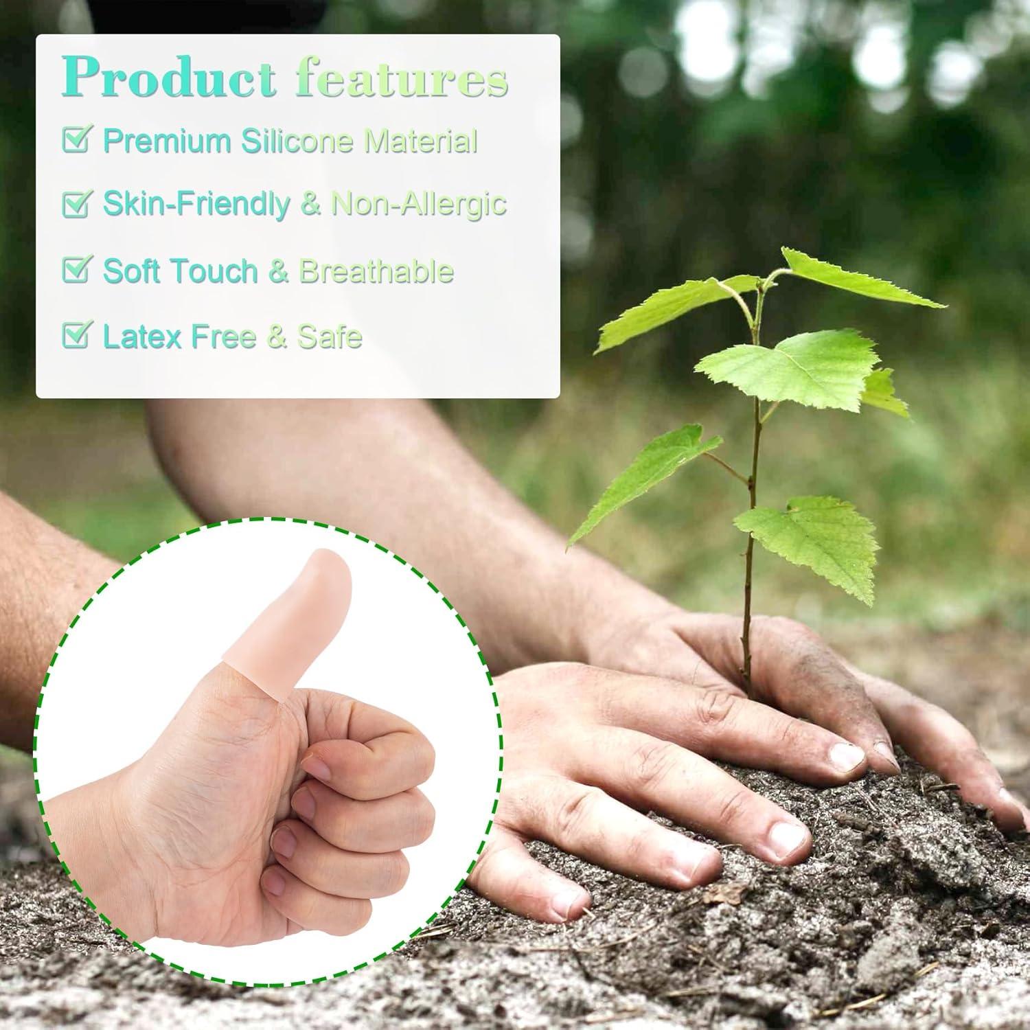 PAGOW 10 Fundas de Dedo de Gel Reutilizables Beige