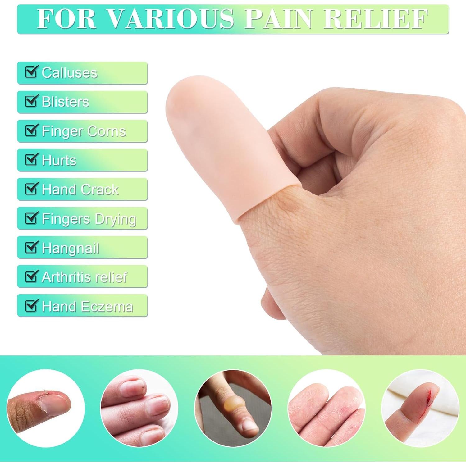 PAGOW 10 Fundas de Dedo de Gel Reutilizables Beige