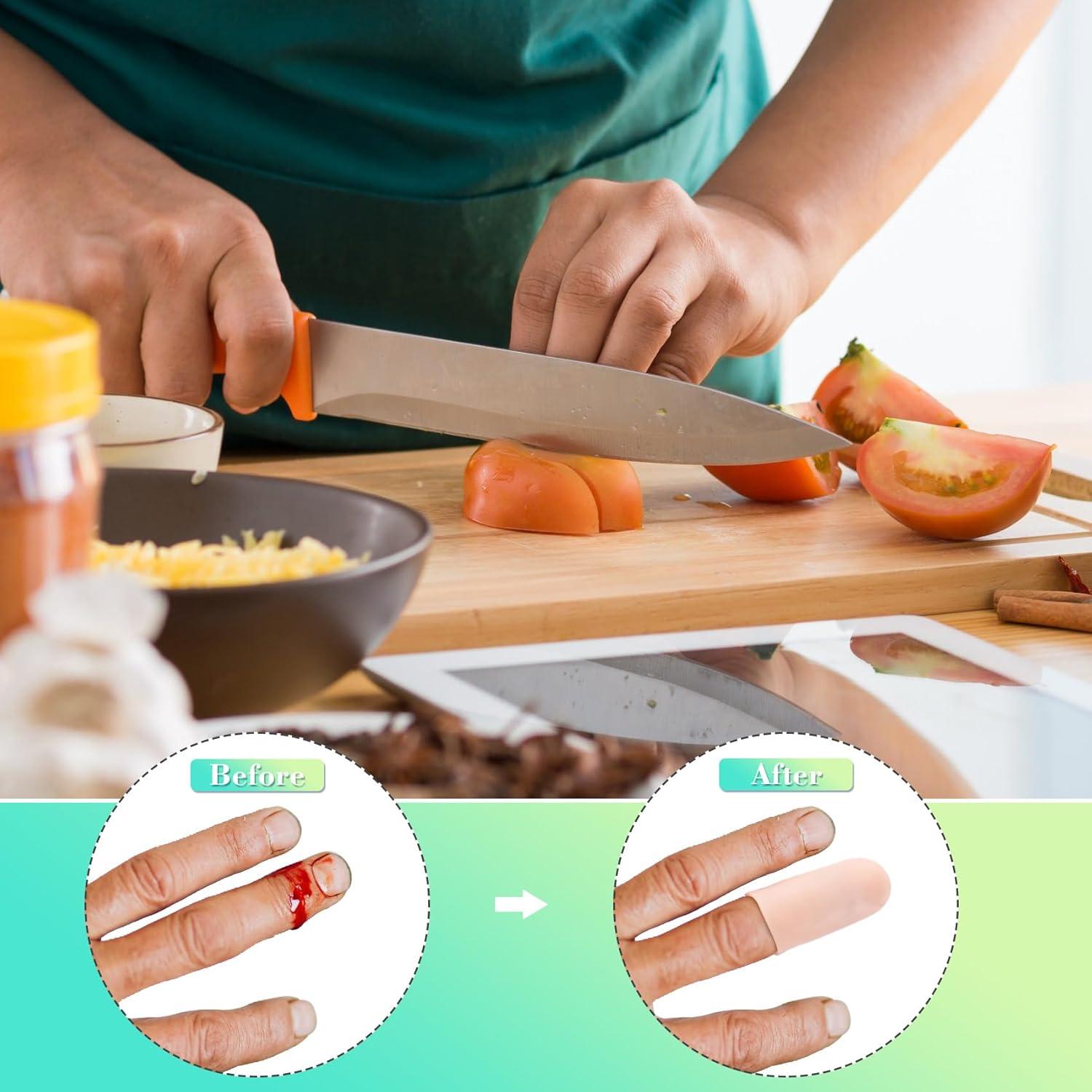 PAGOW 10 Fundas de Dedo de Gel Reutilizables Beige