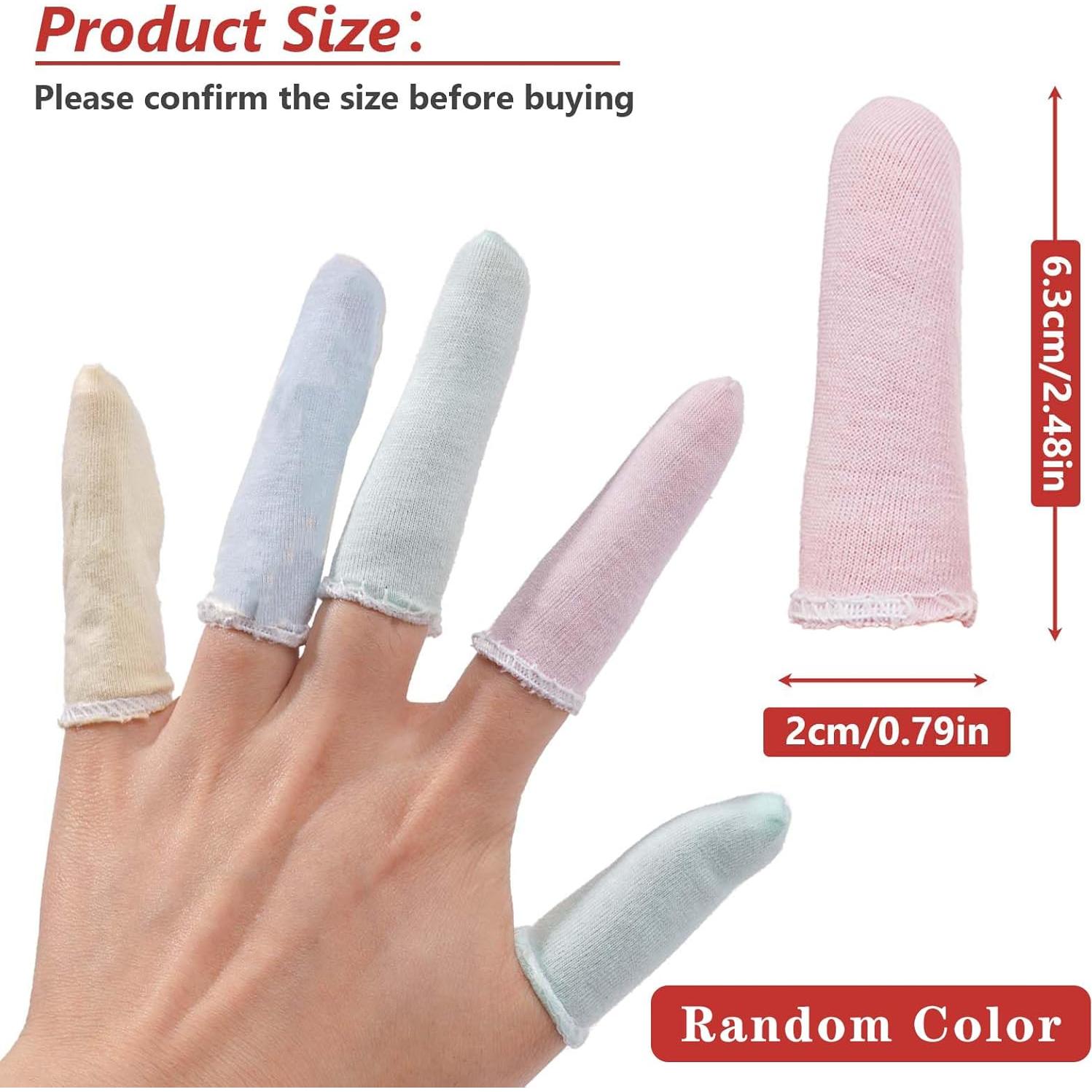 100 Protectores de Dedos de Algodón EORTA - Color Aleatorio