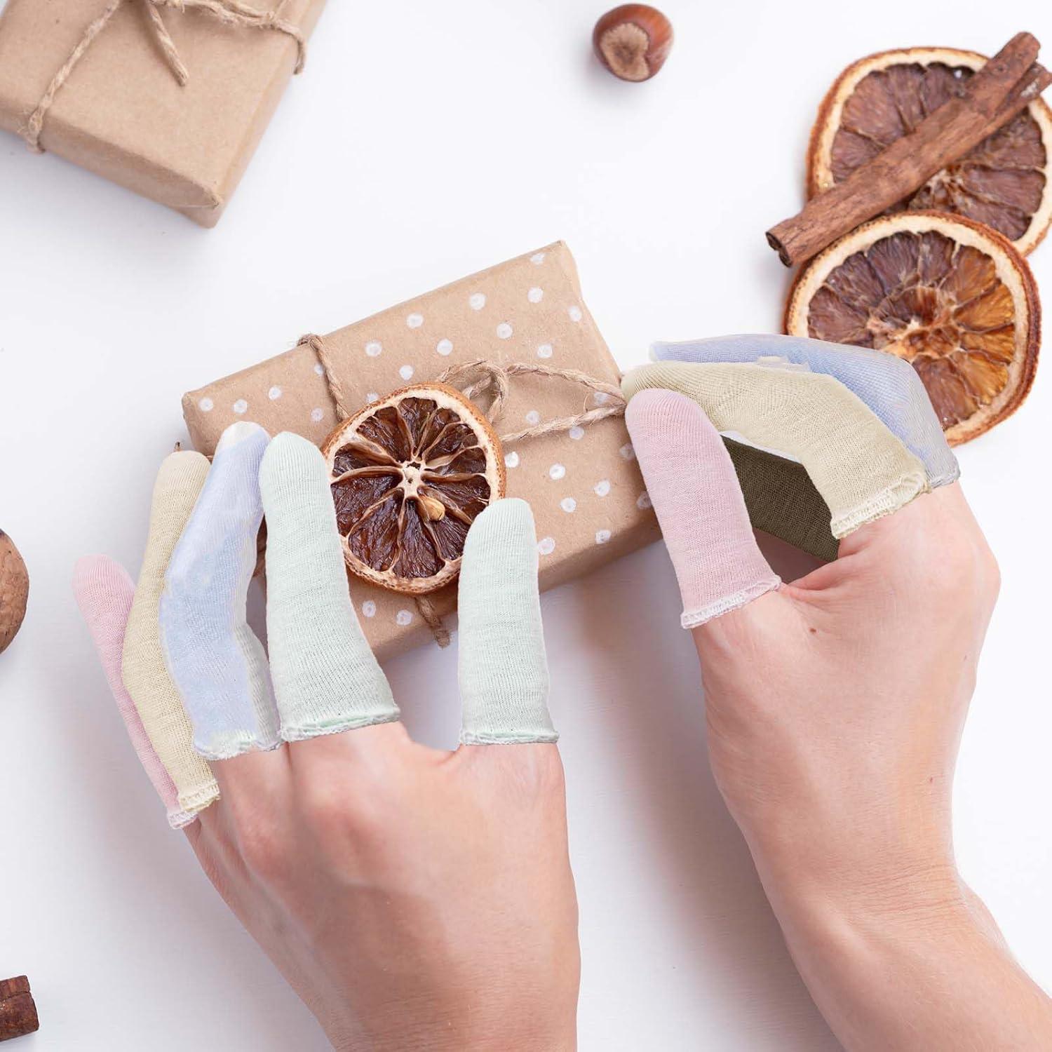 100 Protectores de Dedos de Algodón EORTA - Color Aleatorio