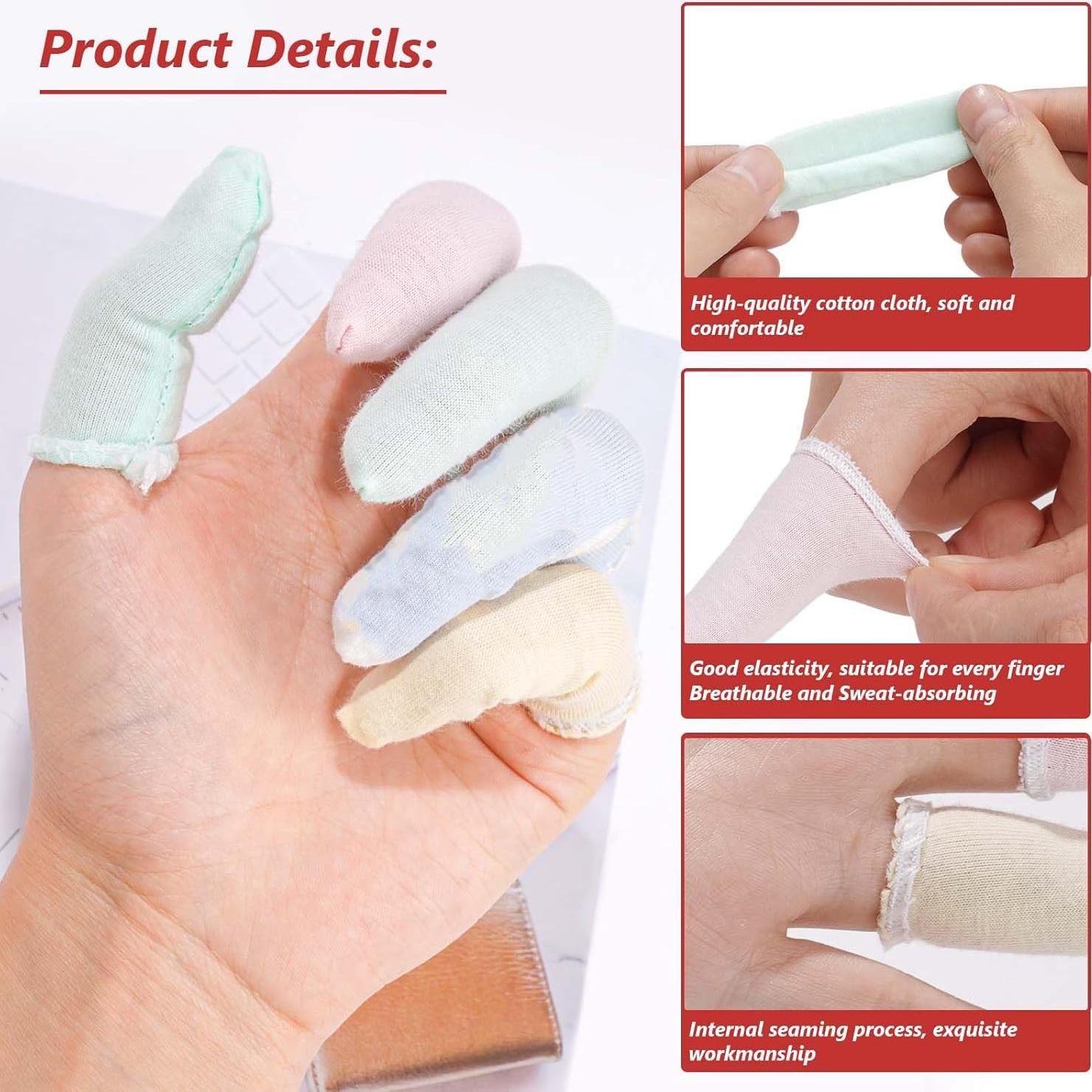 100 Protectores de Dedos de Algodón EORTA - Color Aleatorio