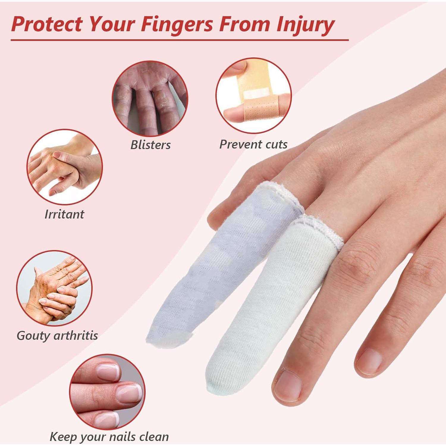 100 Protectores de Dedos de Algodón EORTA - Color Aleatorio