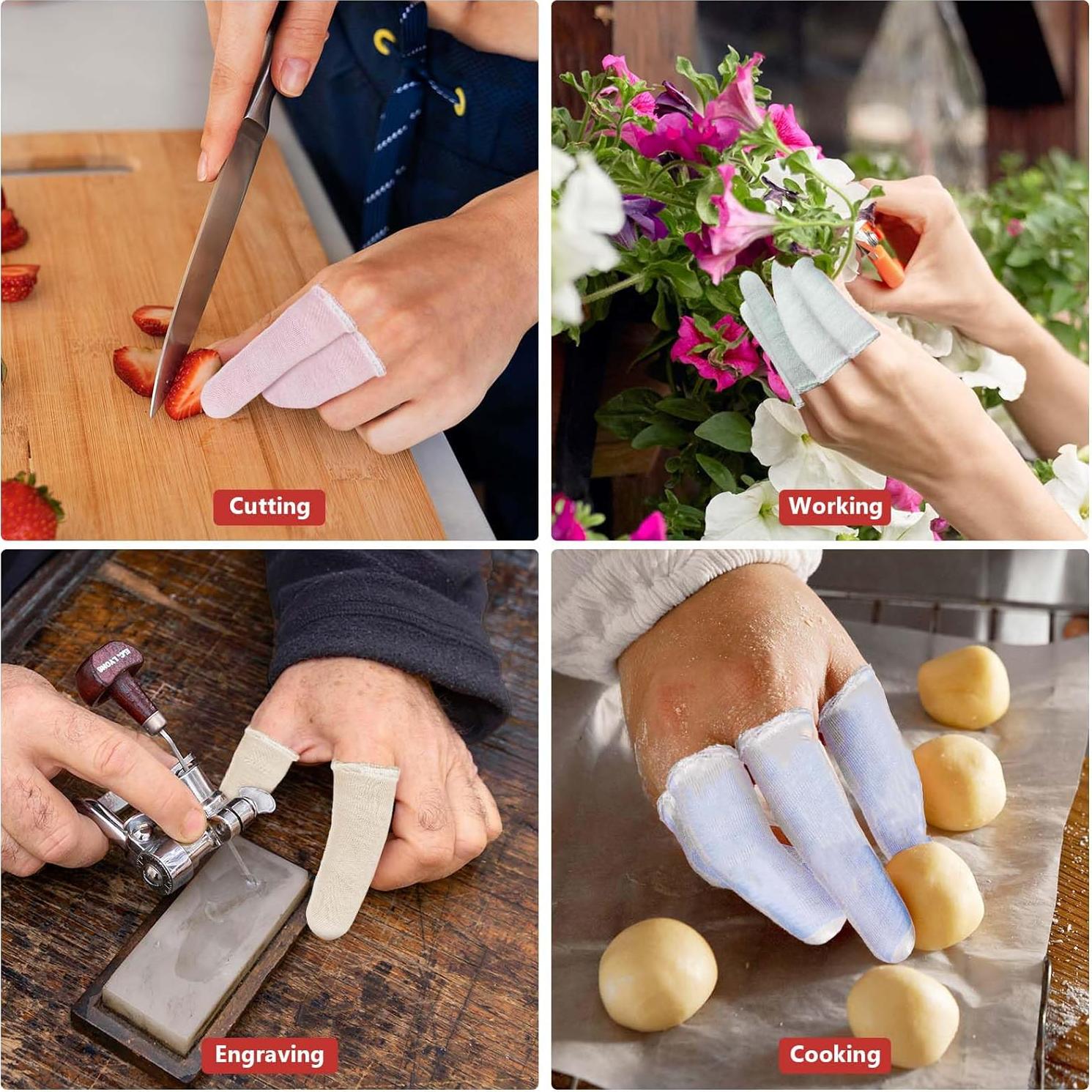 100 Protectores de Dedos de Algodón EORTA - Color Aleatorio