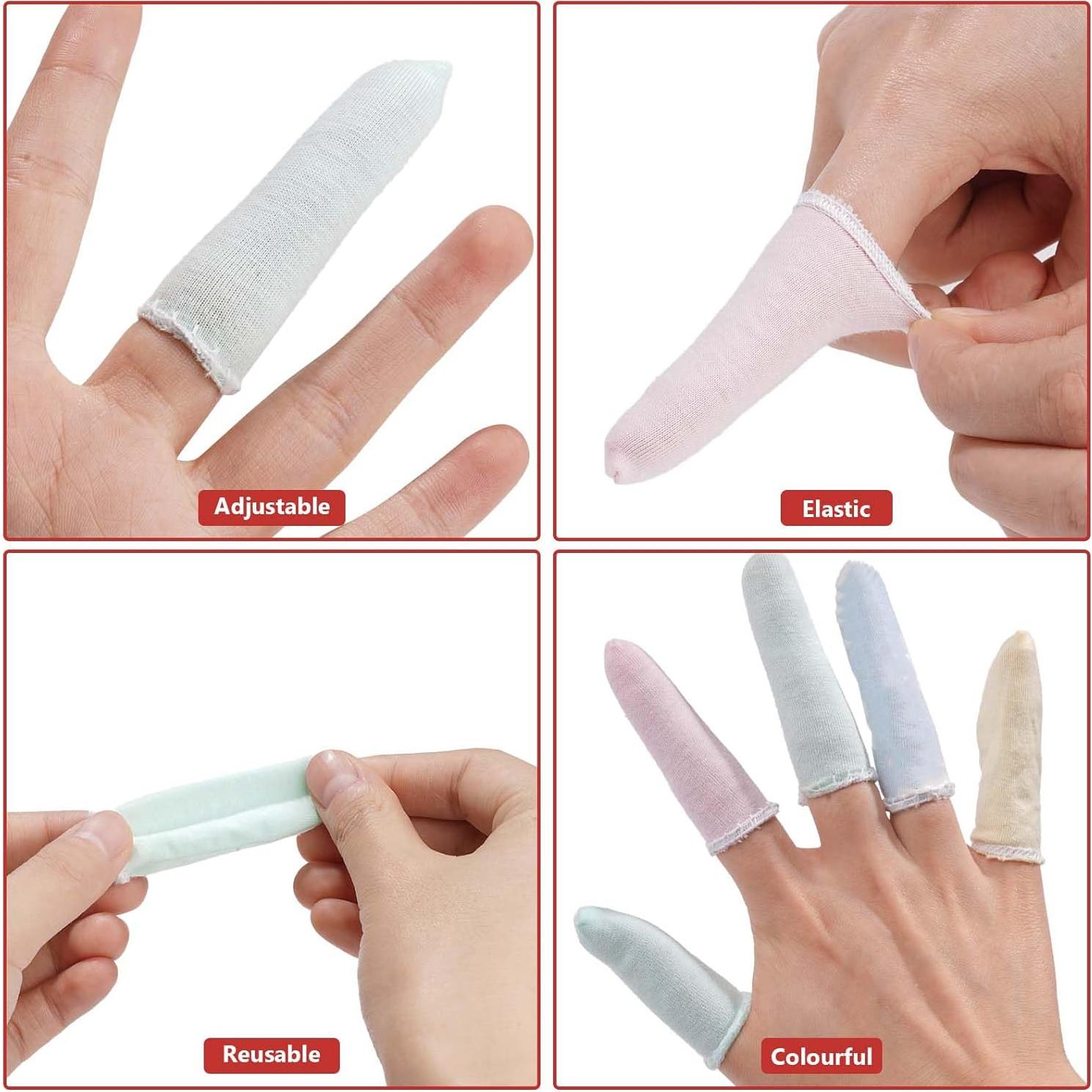 100 Protectores de Dedos de Algodón EORTA - Color Aleatorio