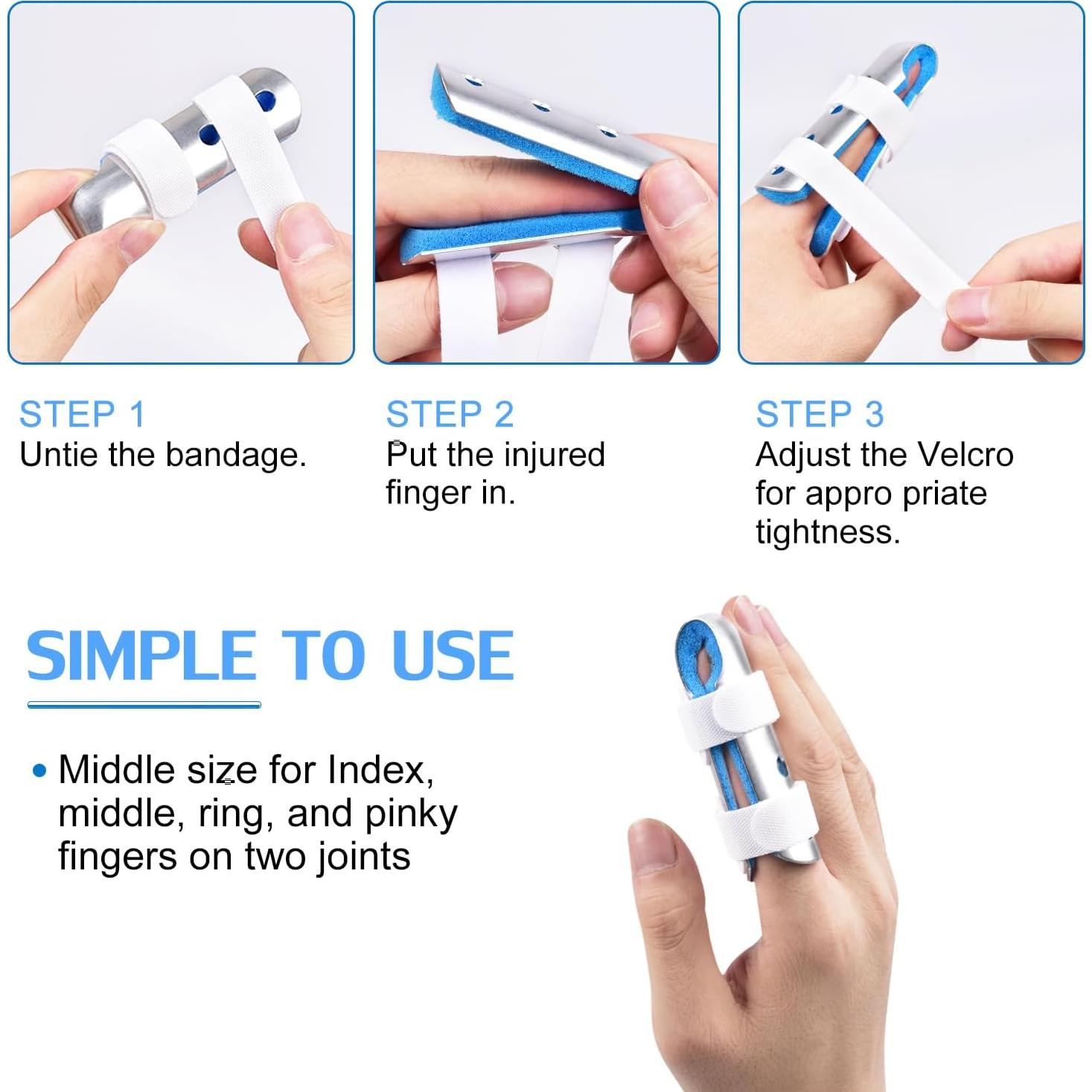 Férula para Dedos Sopito 2 Piezas Tamaño Mediano