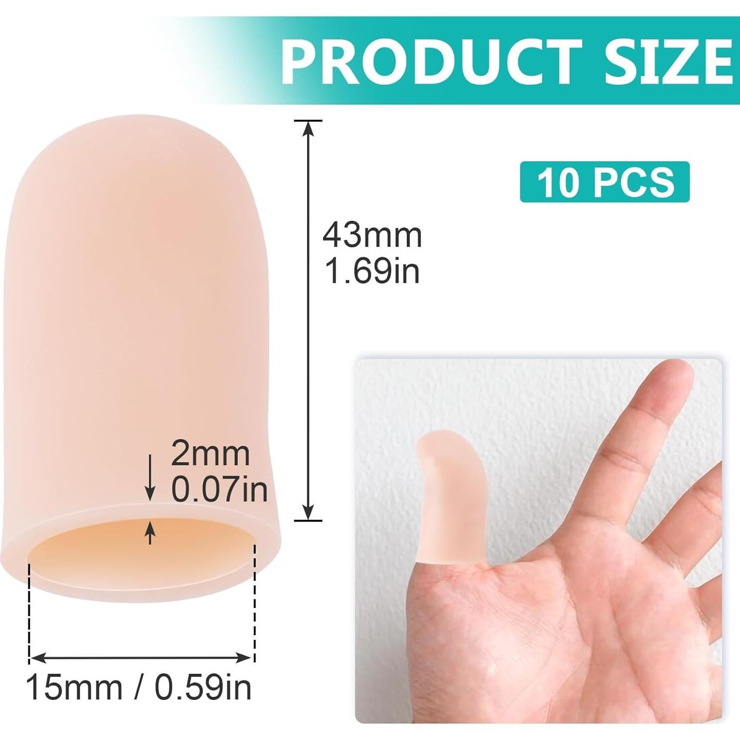 10 Protectores de Dedos de Silicona SmallCat Beige