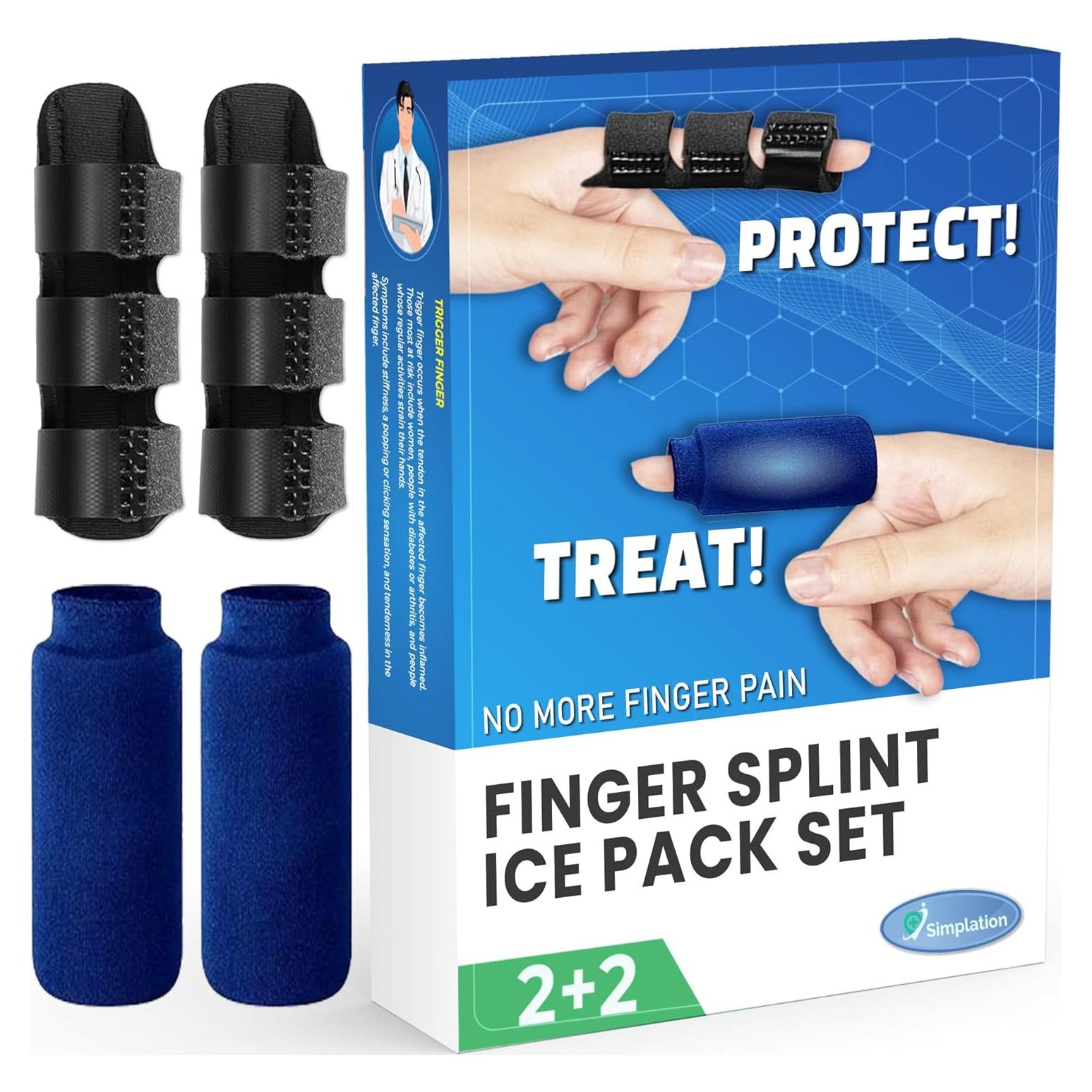 Férula para Dedo Trigger y Paquete de Hielo Simplation - Conjunto 2+2