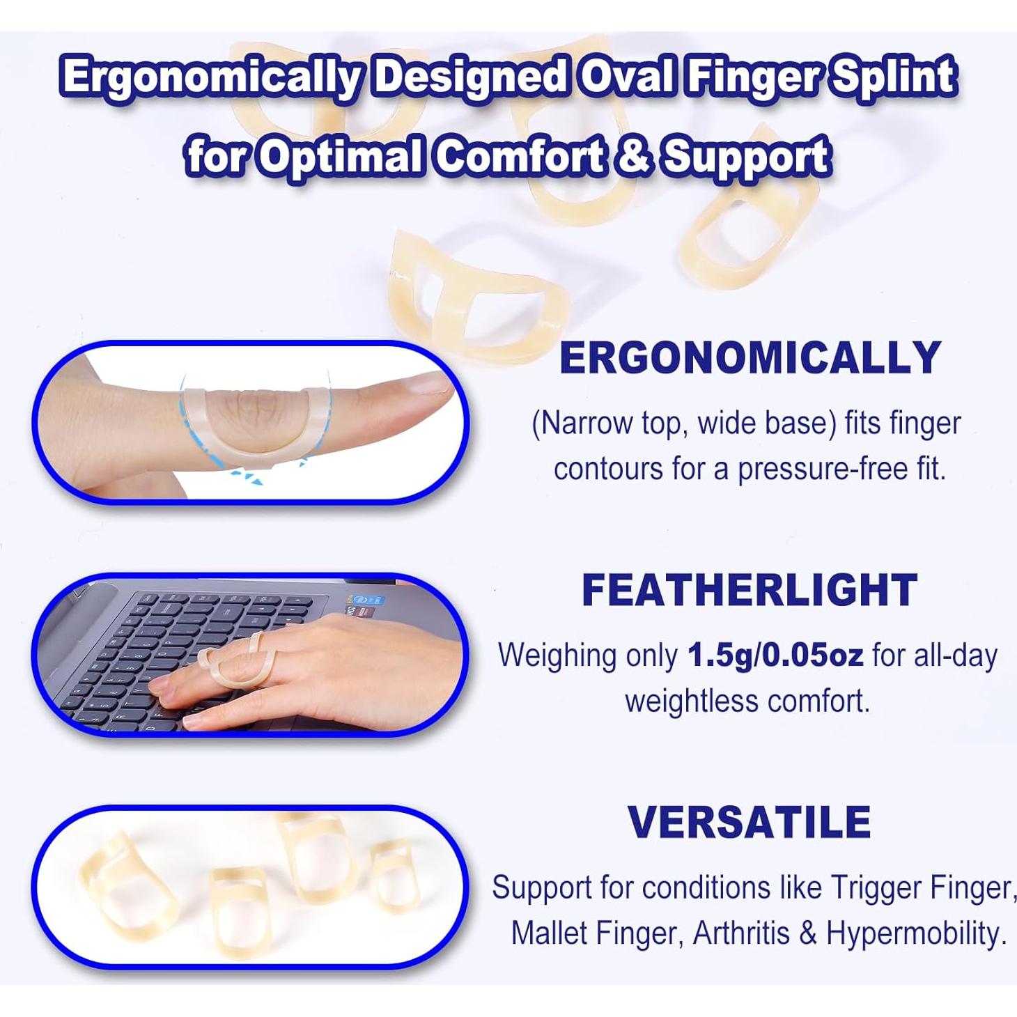 Kit de Férulas y Mangas para Dedos RONJEA - 10 Piezas