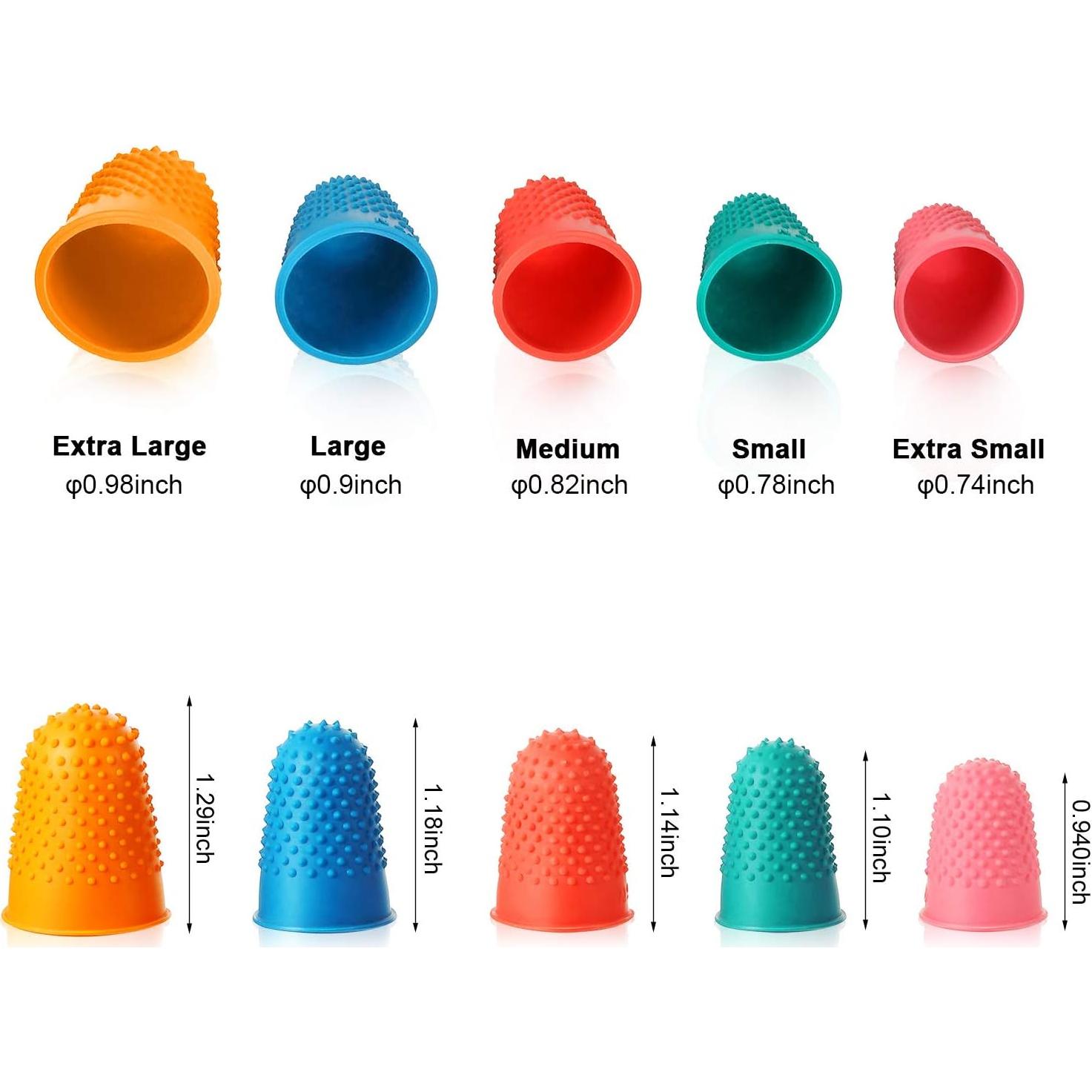 SATINIOR 20 Piezas Protectores de Dedos de Goma 5 Colores