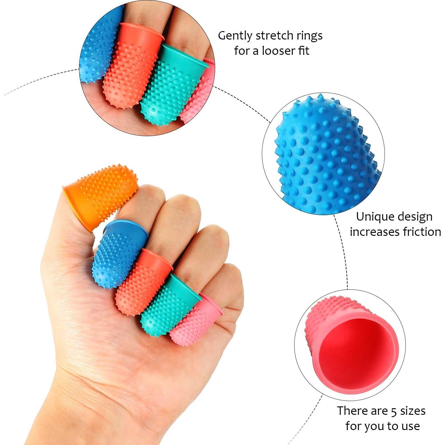 SATINIOR 20 Piezas Protectores de Dedos de Goma 5 Colores