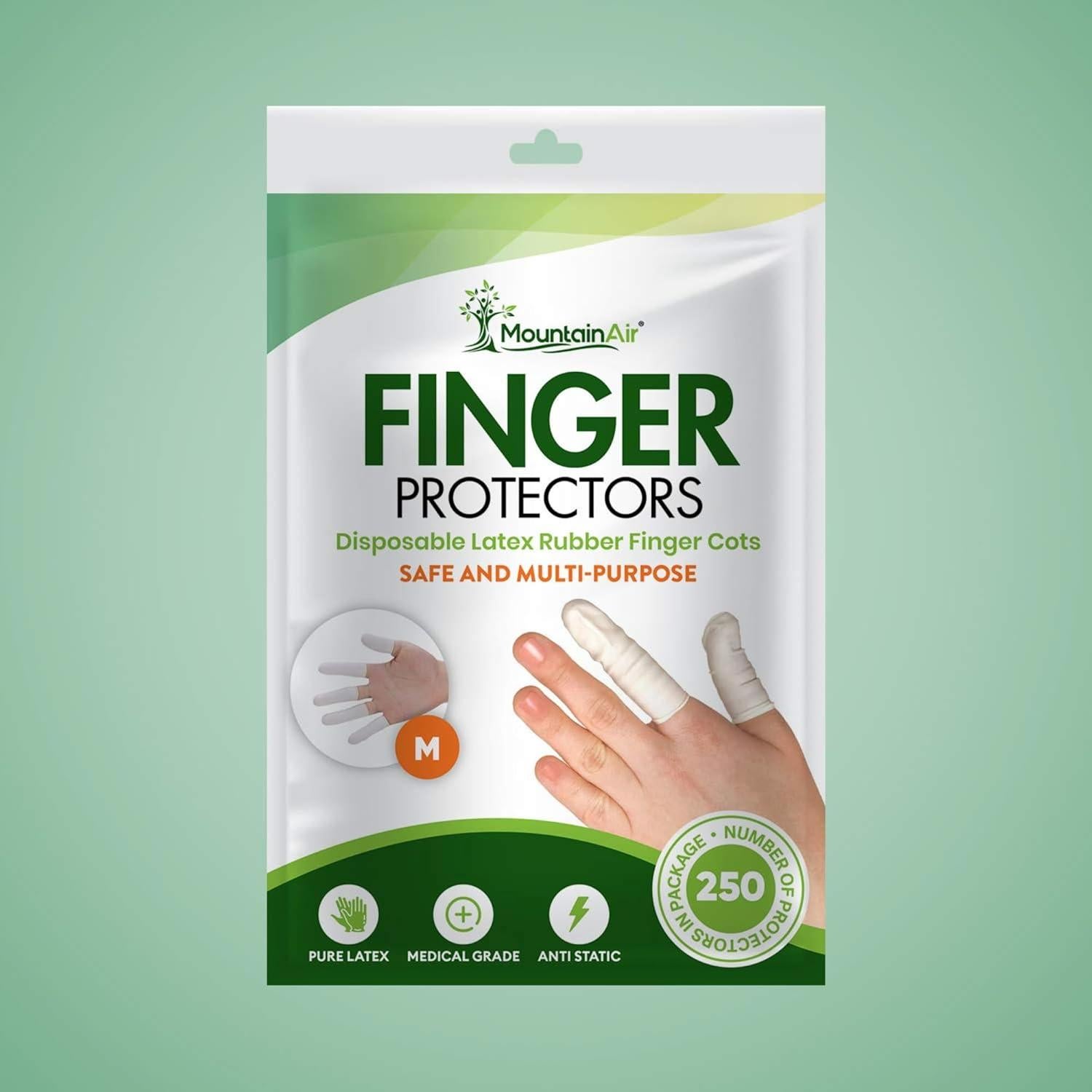 250 Fundas Desechables para Dedos MountainAir - Medianas