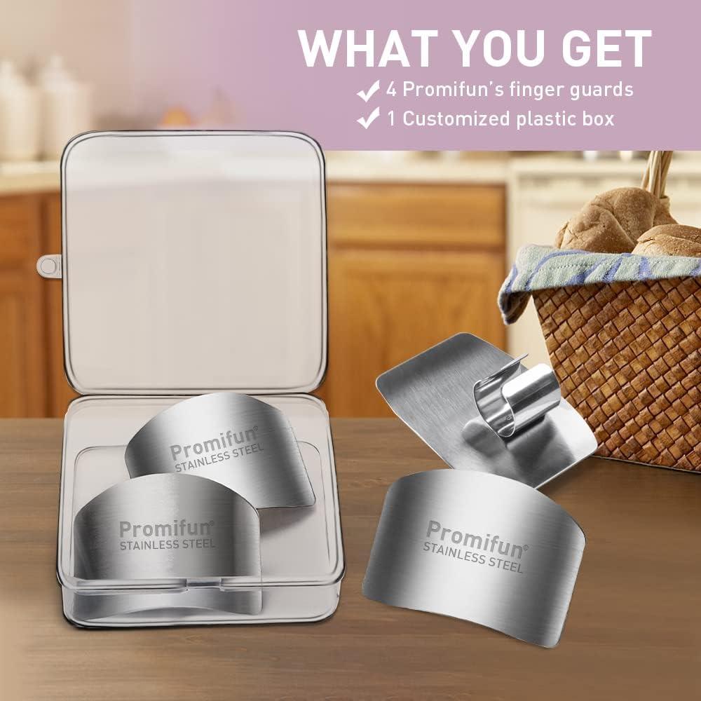 Protectores de Dedos de Acero Inoxidable Promifun - 4 Pcs