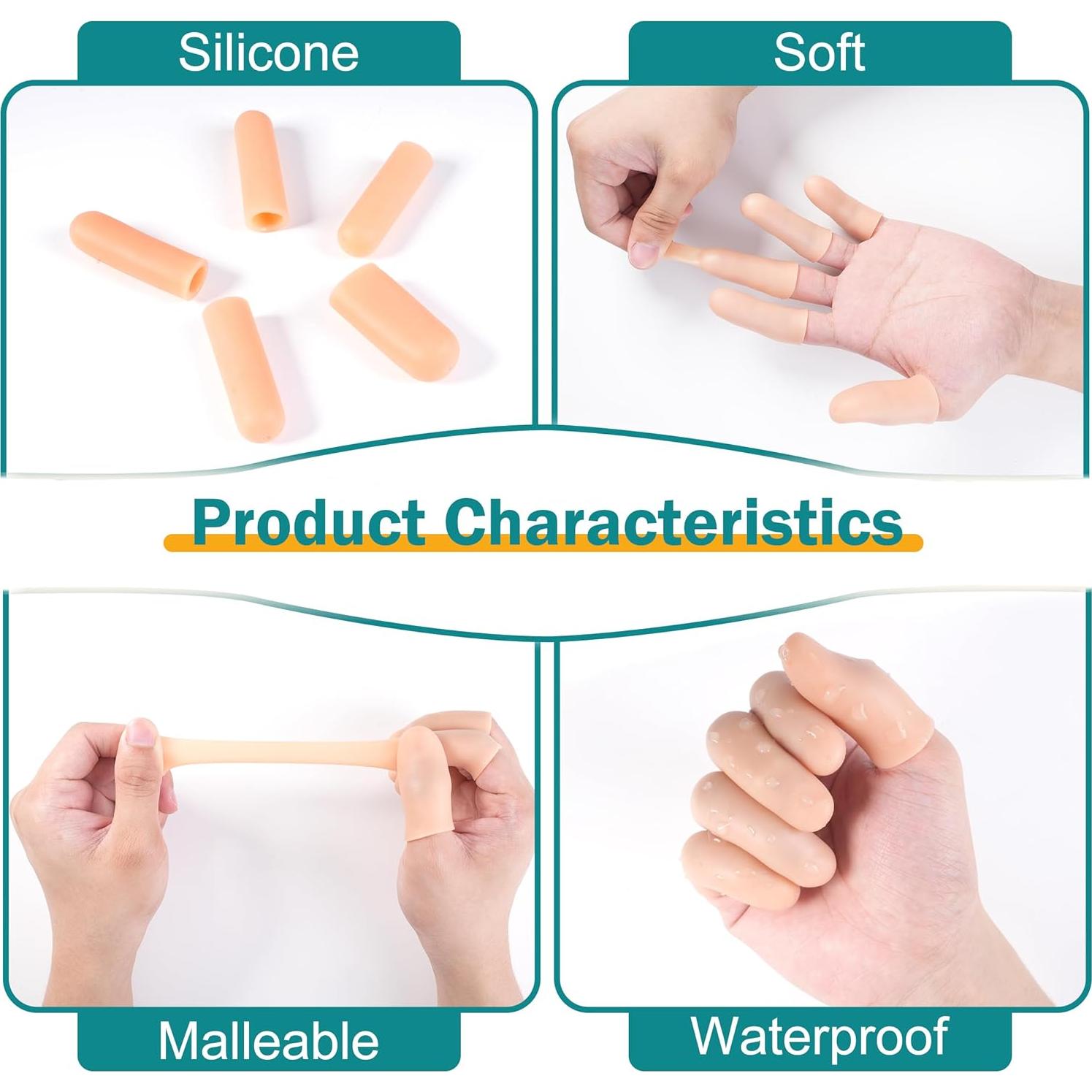 30 Fundas de Dedos de Gel MoHern, Protección Suave y Reutilizable