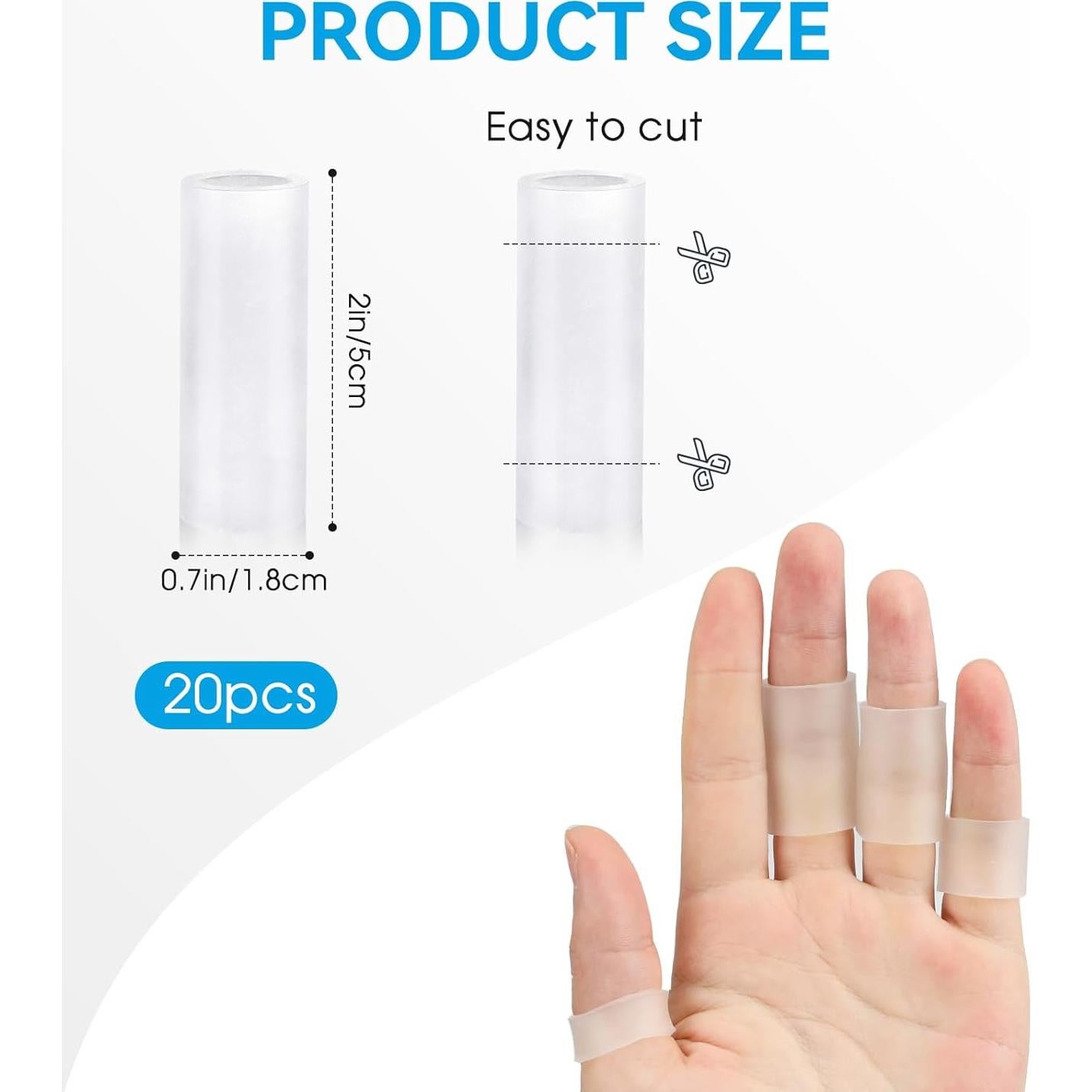 20 Protectores de Dedos de Silicona Transparente Salbsever