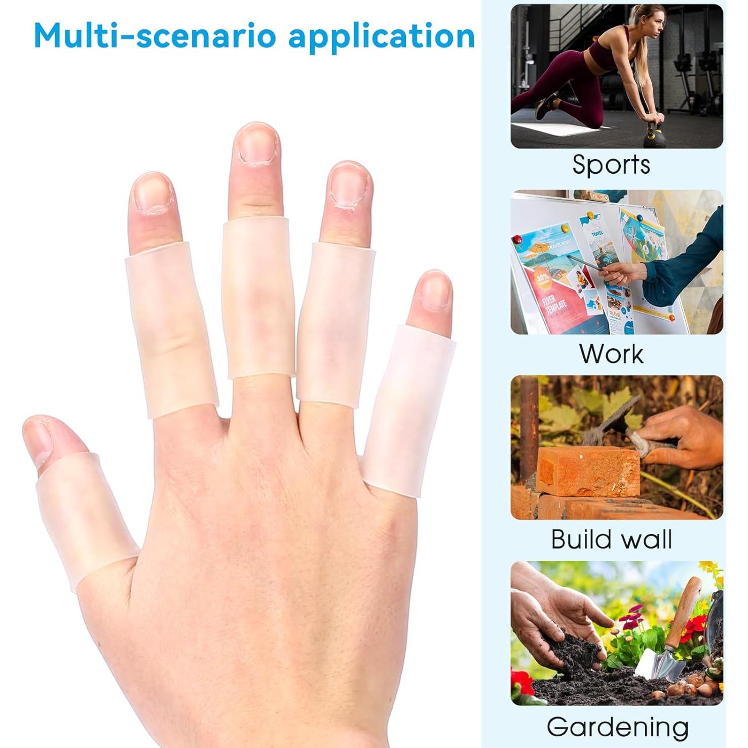 20 Protectores de Dedos de Silicona Transparente Salbsever