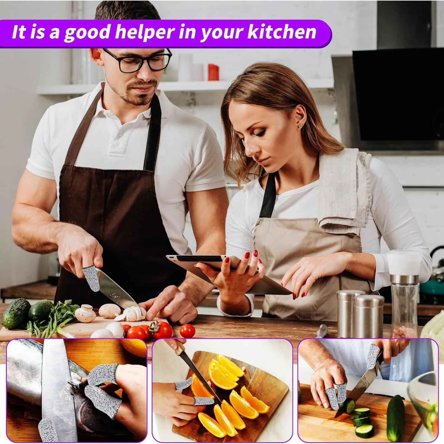 20 Protectores de Dedos Anticorte HPPE Reutilizables 5.8cm