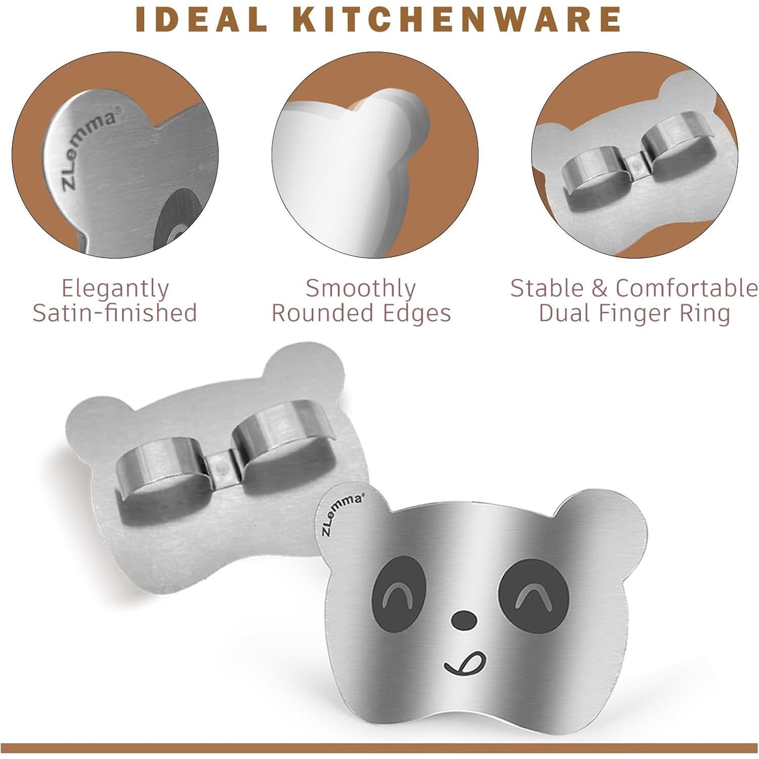Juego de Protectores de Dedos ZLemma Panda 2 Pcs Acero Inoxidable
