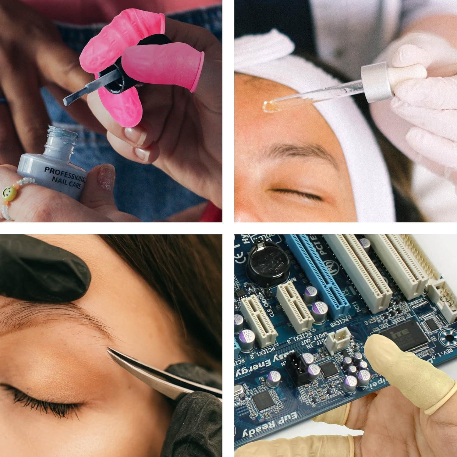 200 Fundas para Dedos de Láttex CREHODEC Medianas Rosas