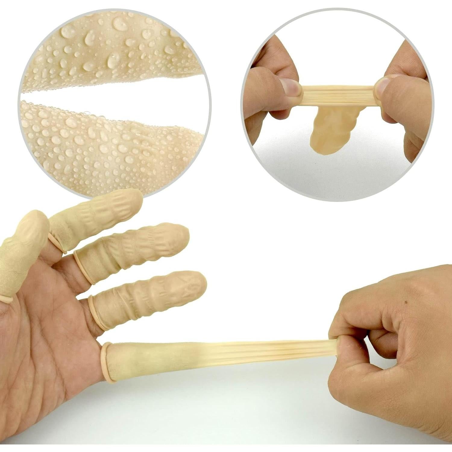 200 Fundas para Dedos de Láttex CREHODEC Medianas Rosas