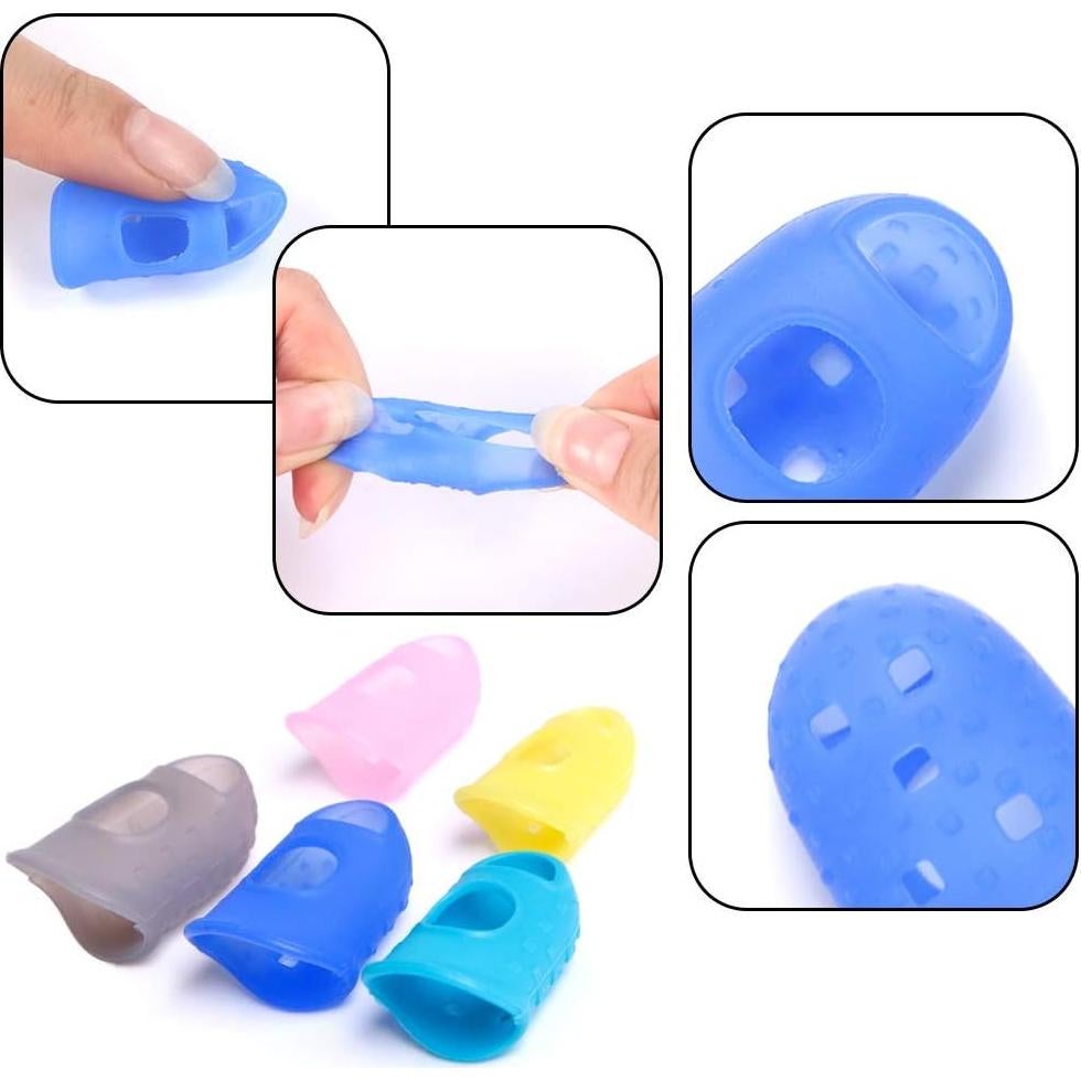 30 Protectores de Dedos de Silicona para Guitarra 5 Tamaños