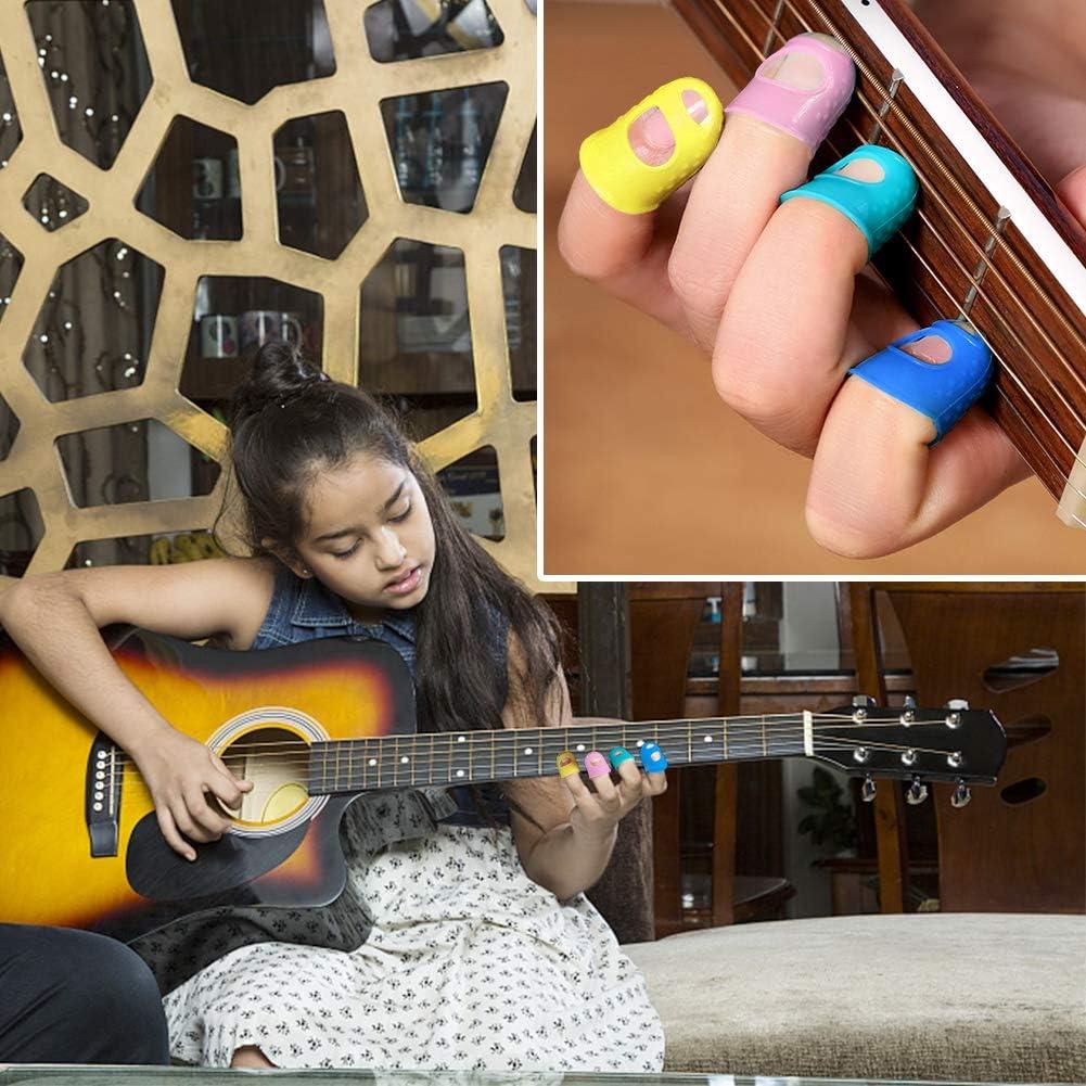 30 Protectores de Dedos de Silicona para Guitarra 5 Tamaños