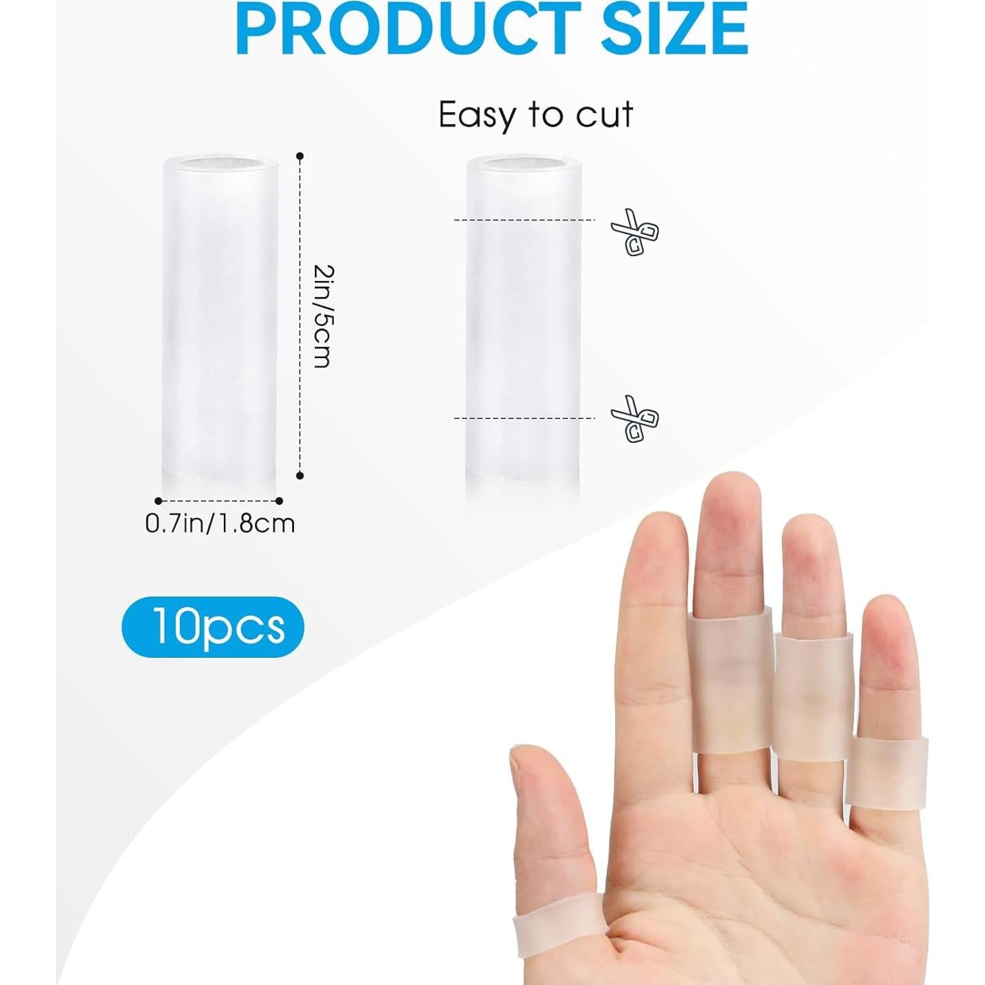 10 Protectores de Dedos de Silicona Transparente Salbsever