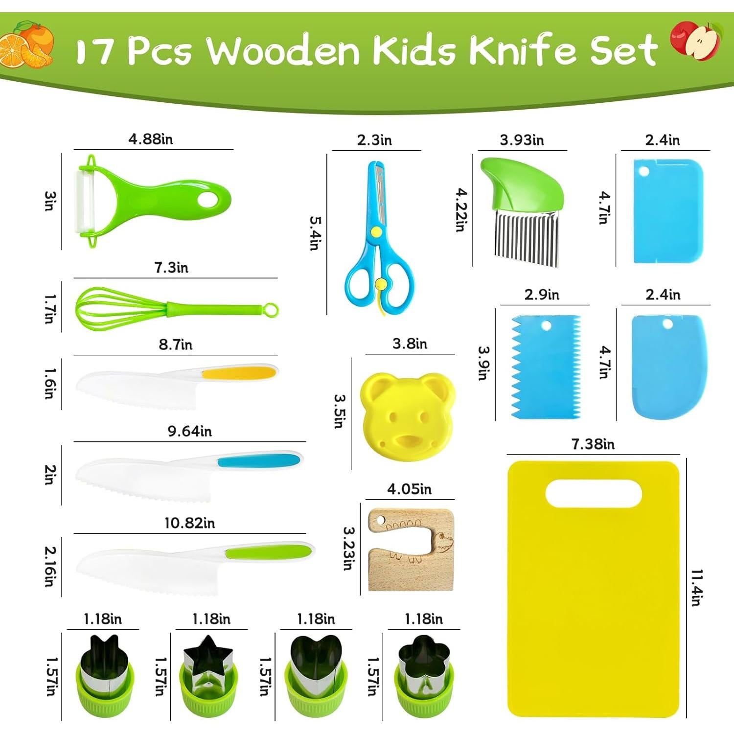 Juego de cuchillos Montessori Chanking 17 piezas para niños