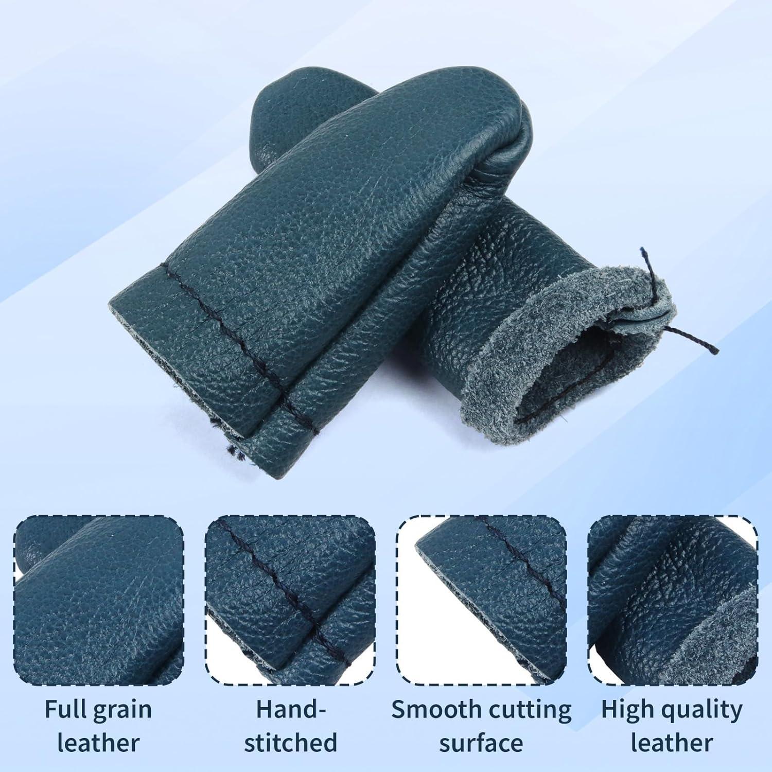 Protector de Dedo de Cuero Pretwad - 4 Pares para Tejer