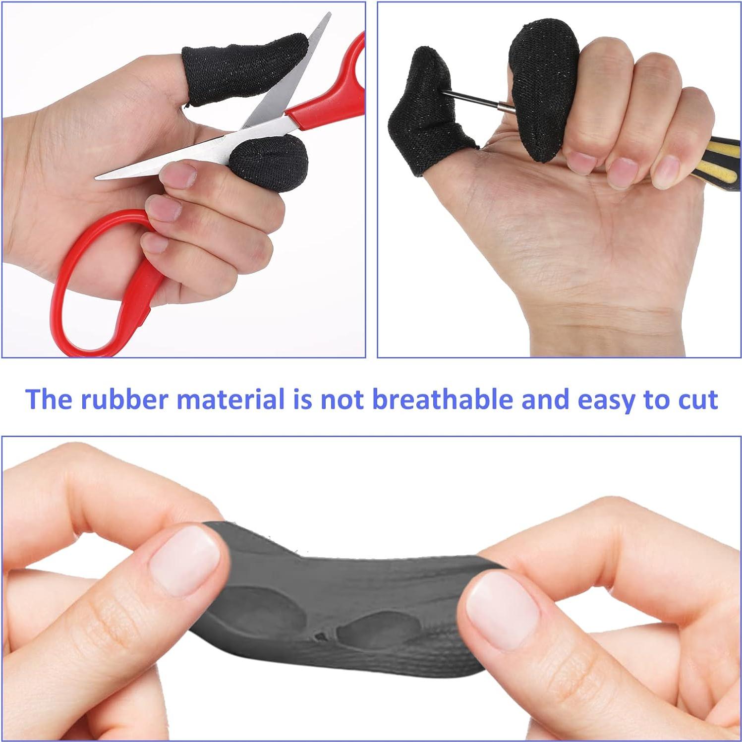 12 Protectores de Dedos HPPE TIESOME Reutilizables Negros