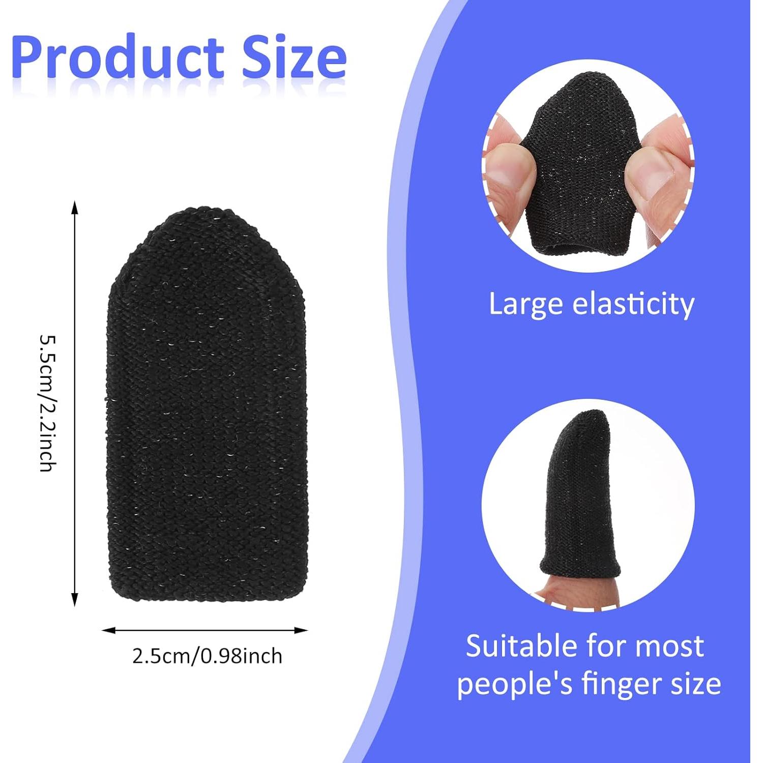 12 Protectores de Dedos HPPE TIESOME Reutilizables Negros