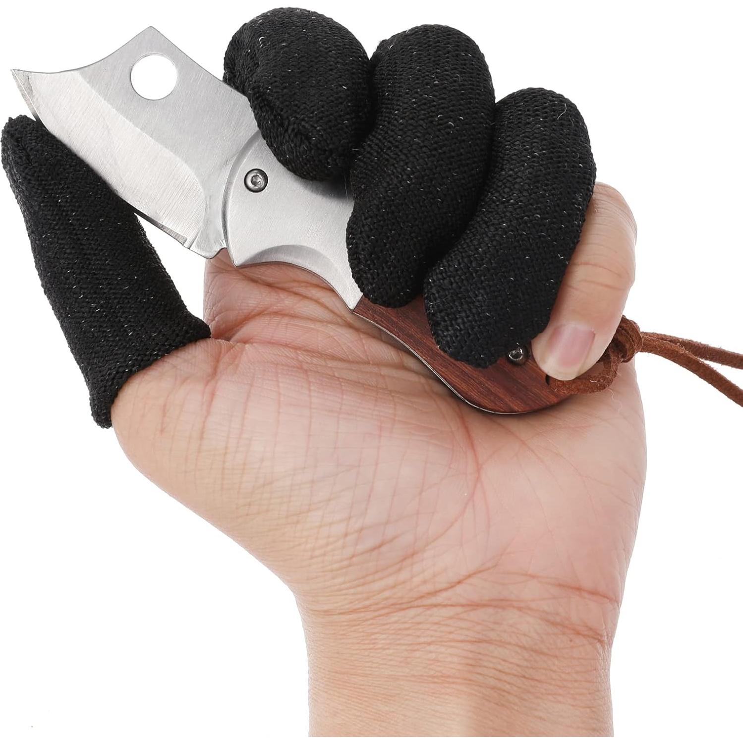 12 Protectores de Dedos HPPE TIESOME Reutilizables Negros