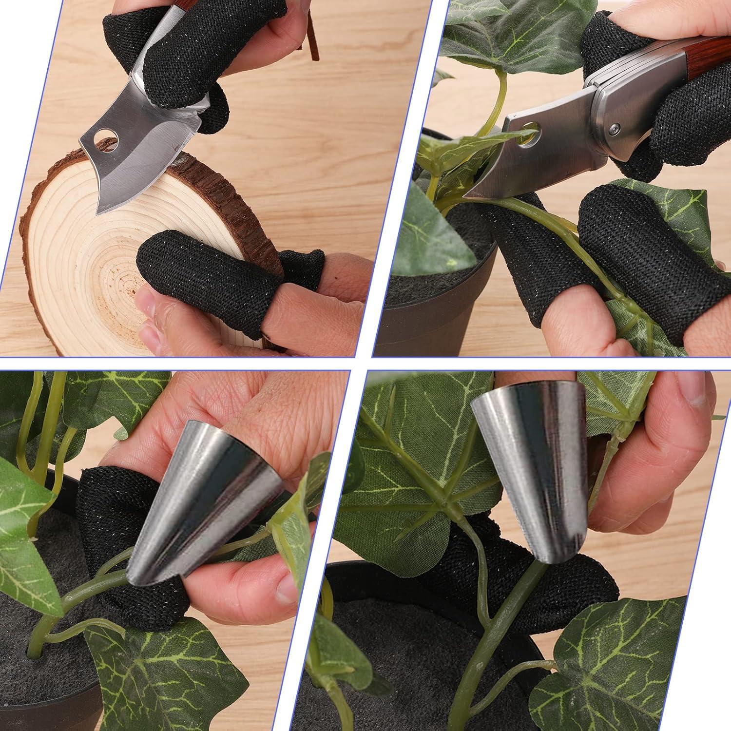 12 Protectores de Dedos HPPE TIESOME Reutilizables Negros