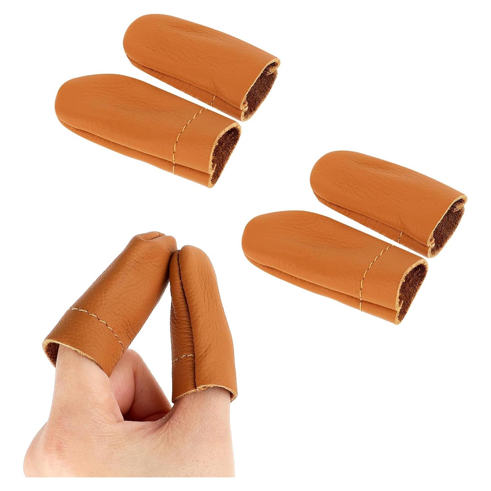 3 Pares de Protectores de Dedos de Cuero InnoHHustle para Coser