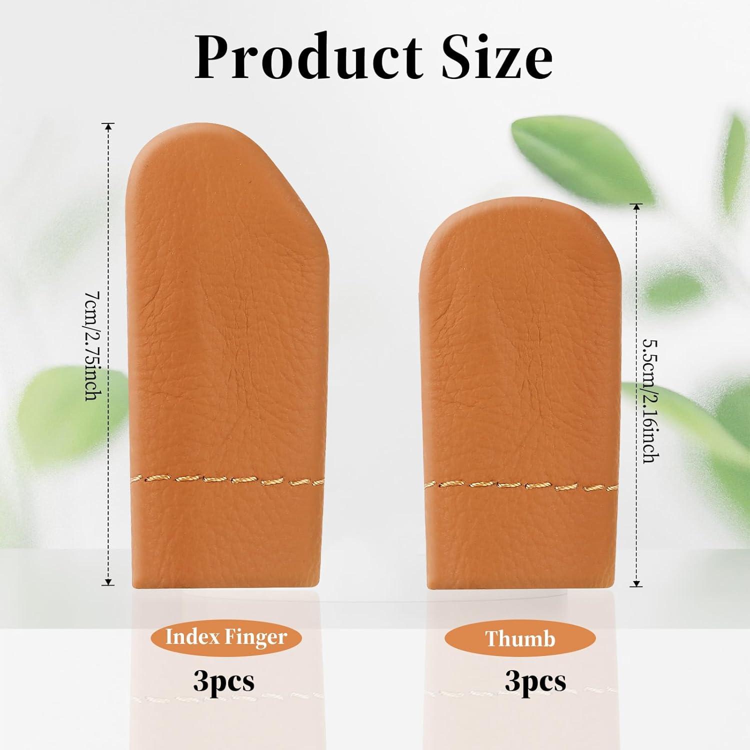 3 Pares de Protectores de Dedos de Cuero InnoHHustle para Coser