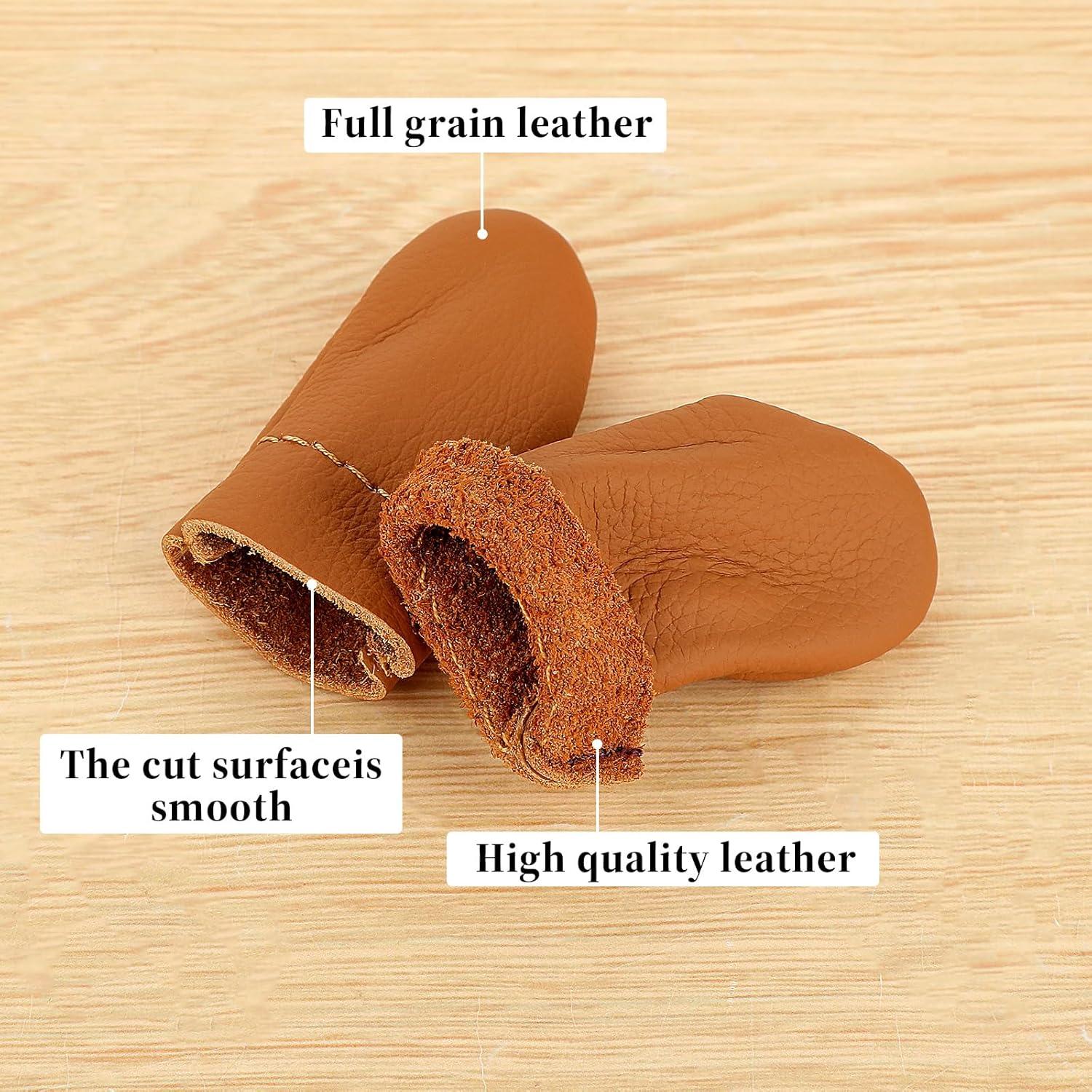 3 Pares de Protectores de Dedos de Cuero InnoHHustle para Coser
