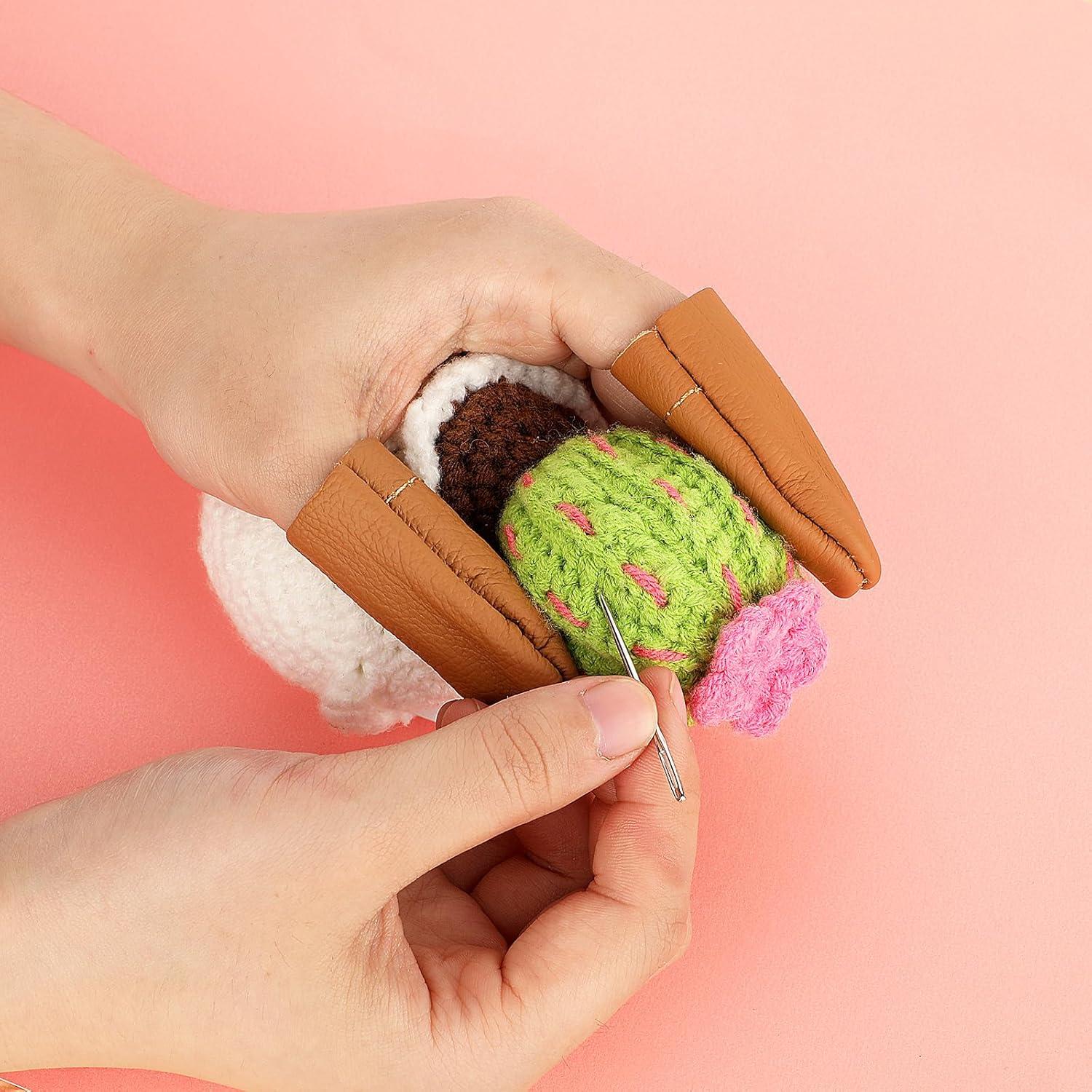 3 Pares de Protectores de Dedos de Cuero InnoHHustle para Coser