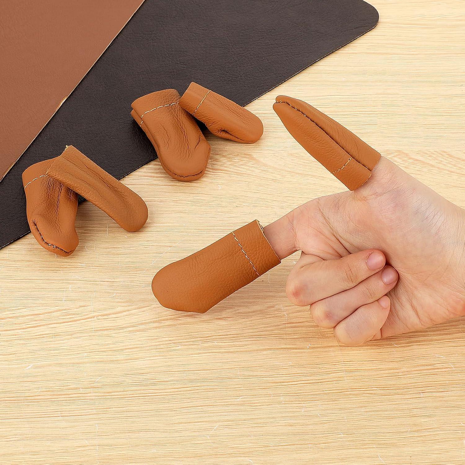 3 Pares de Protectores de Dedos de Cuero InnoHHustle para Coser