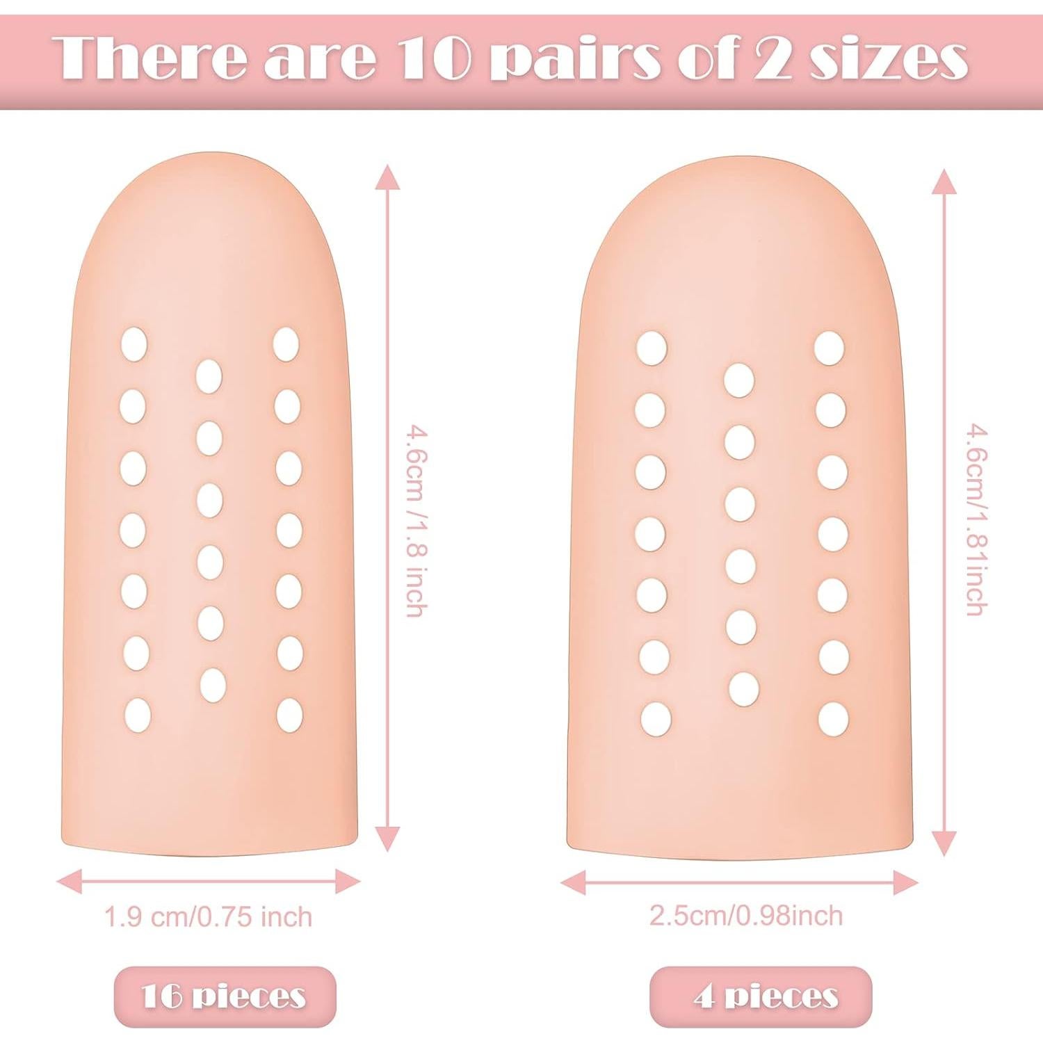 Fundas de Dedos de Silicona Nuanchu 20 Pcs Transpirables