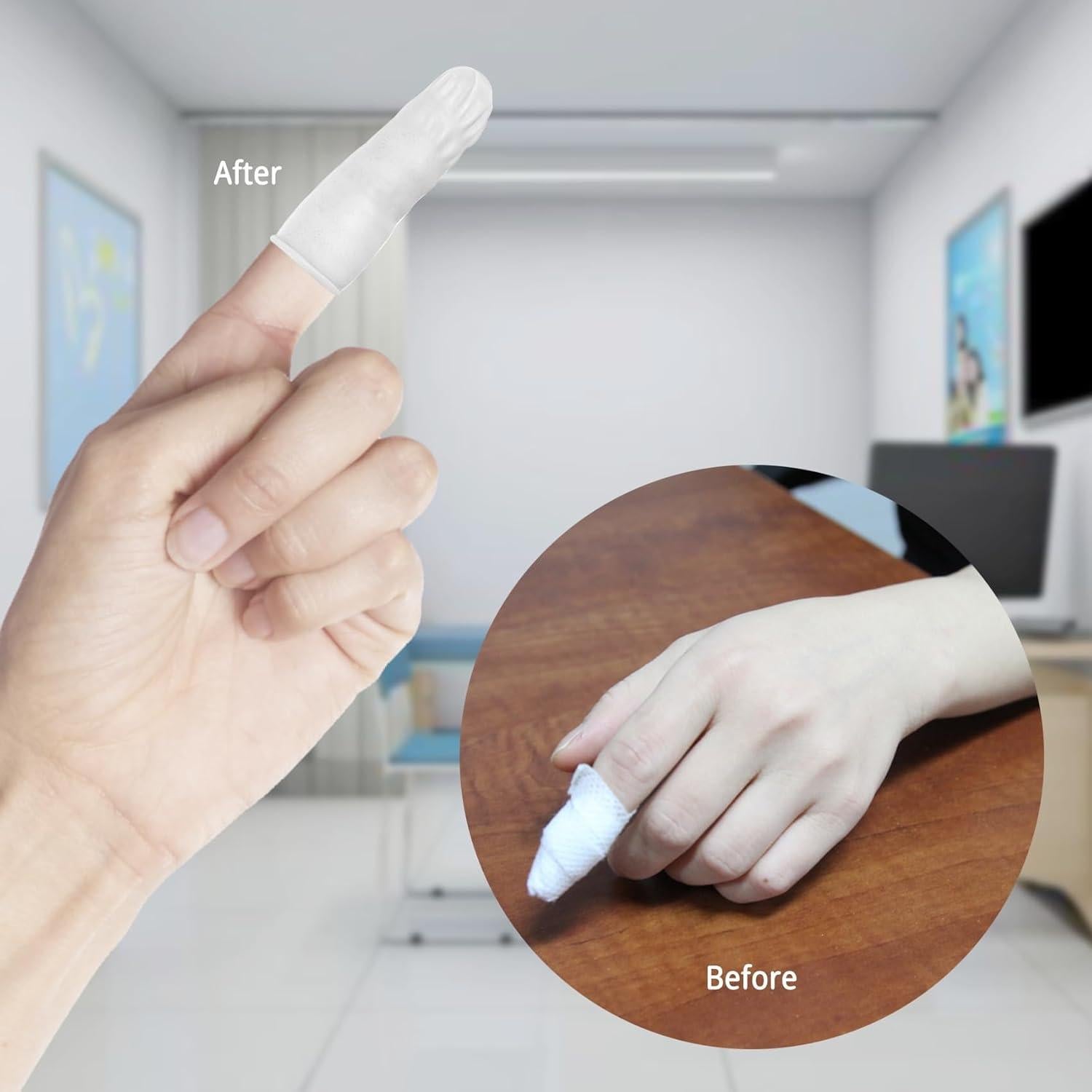 100 Protectores de Dedos de Látex Antiestático QIANCAIWANG M Rosa