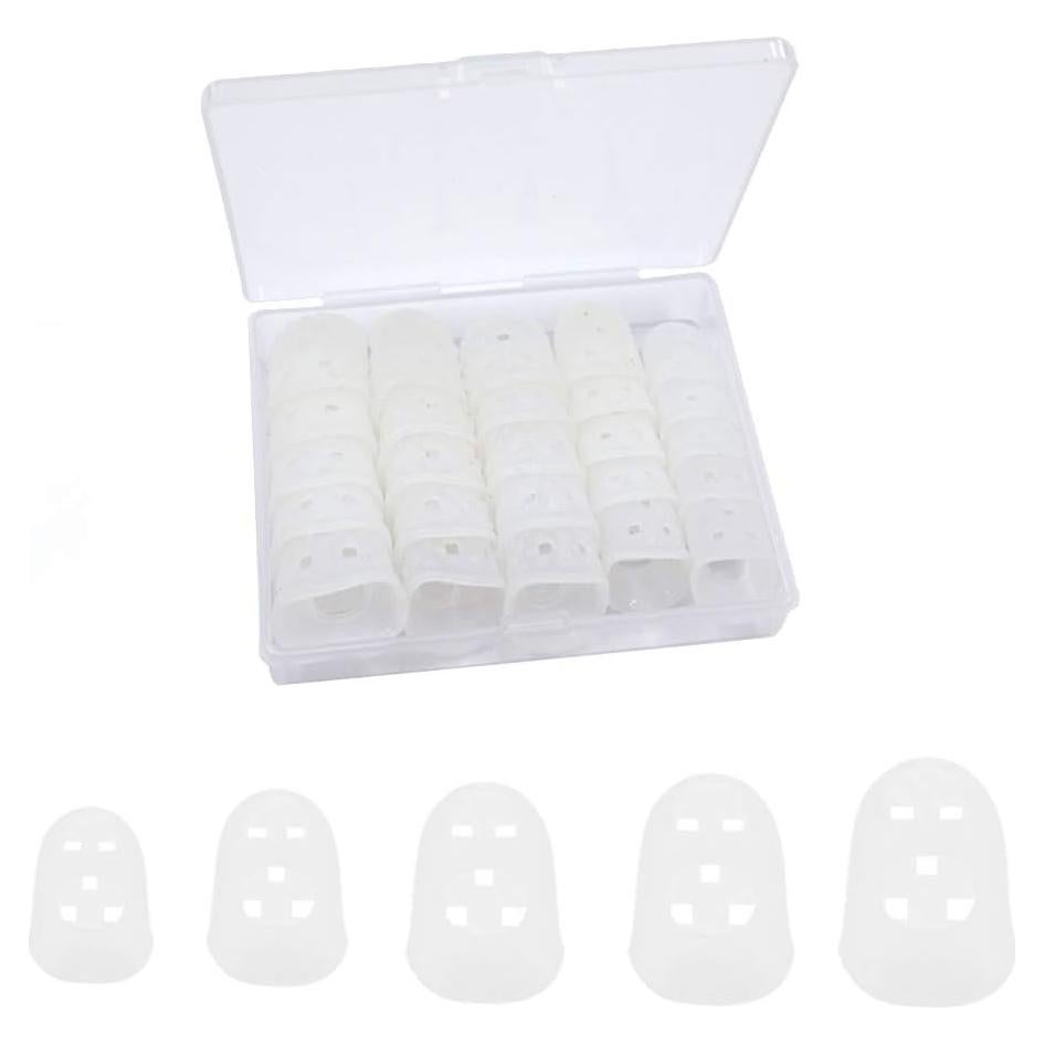 Protectores de Dedo para Guitarra Silicona 5 Tamaños Transparente